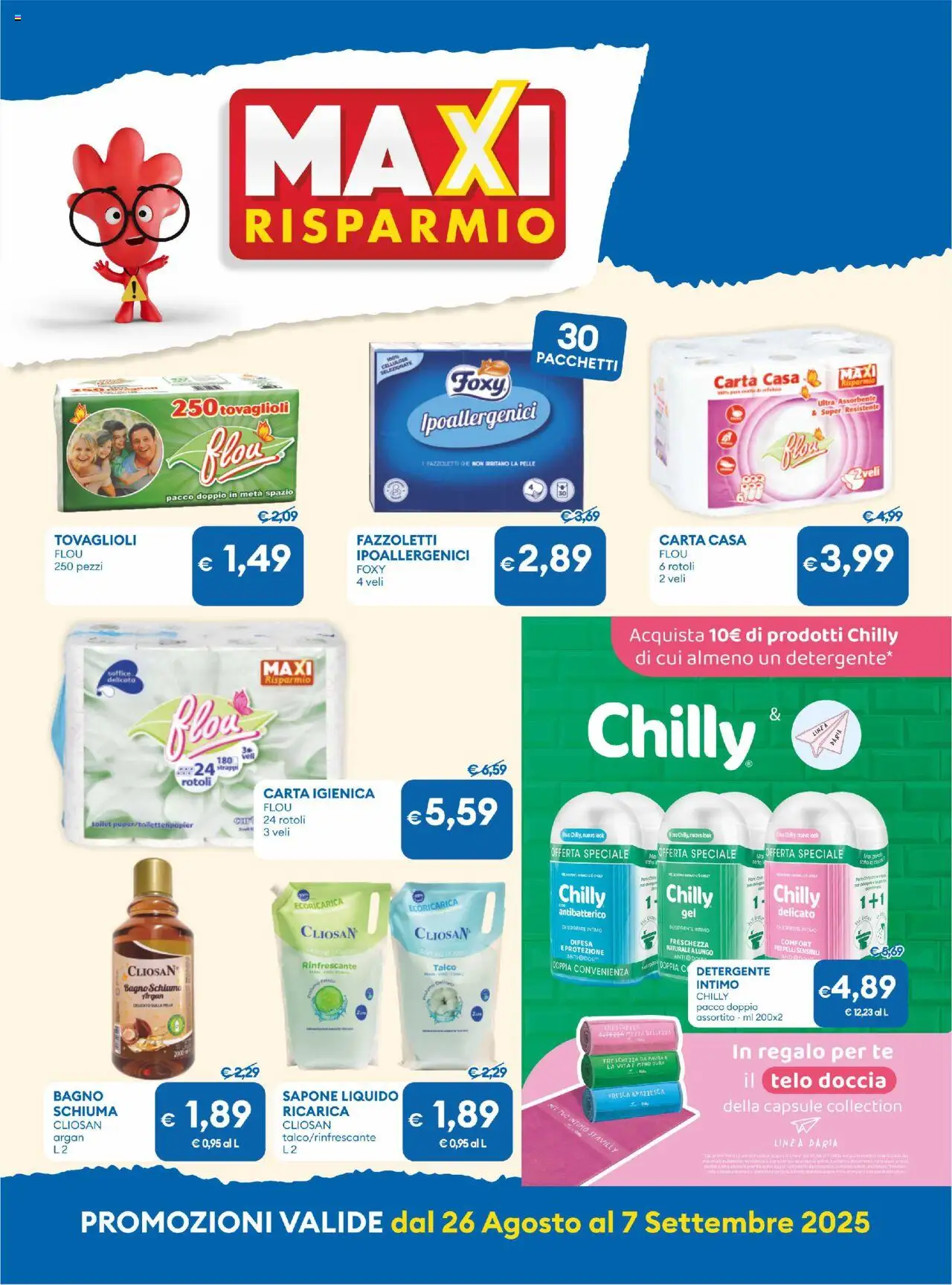 Volantino MD Discount del 26.08.2025 | Pagina: 6 | Prodotti: Carta igienica, Sapone, Fazzoletti, Bagno