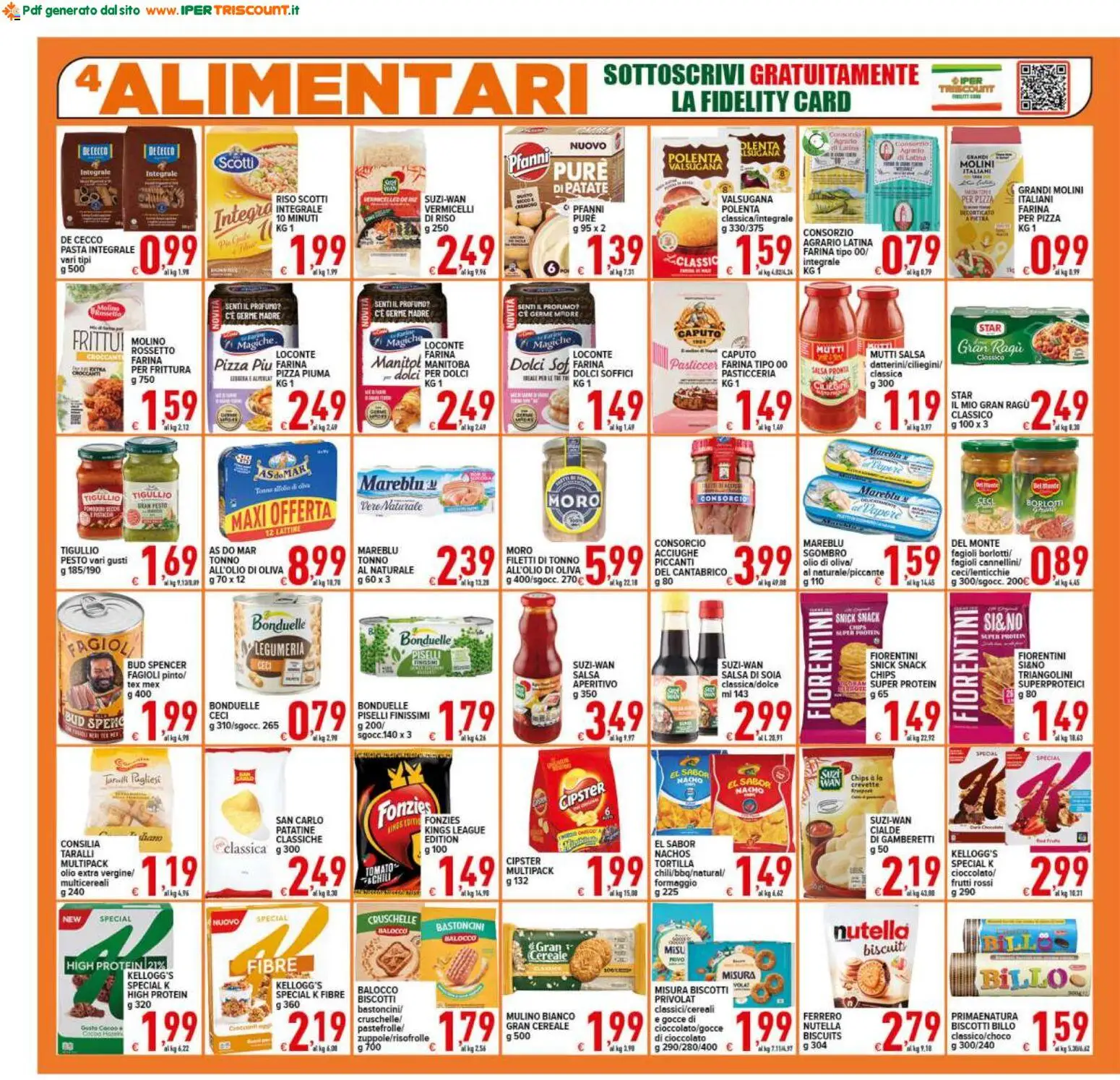 Volantino Ipertriscount del 13.02.2026 | Pagina: 4 | Prodotti: Nutella, Piselli, Mutti, Sgombro