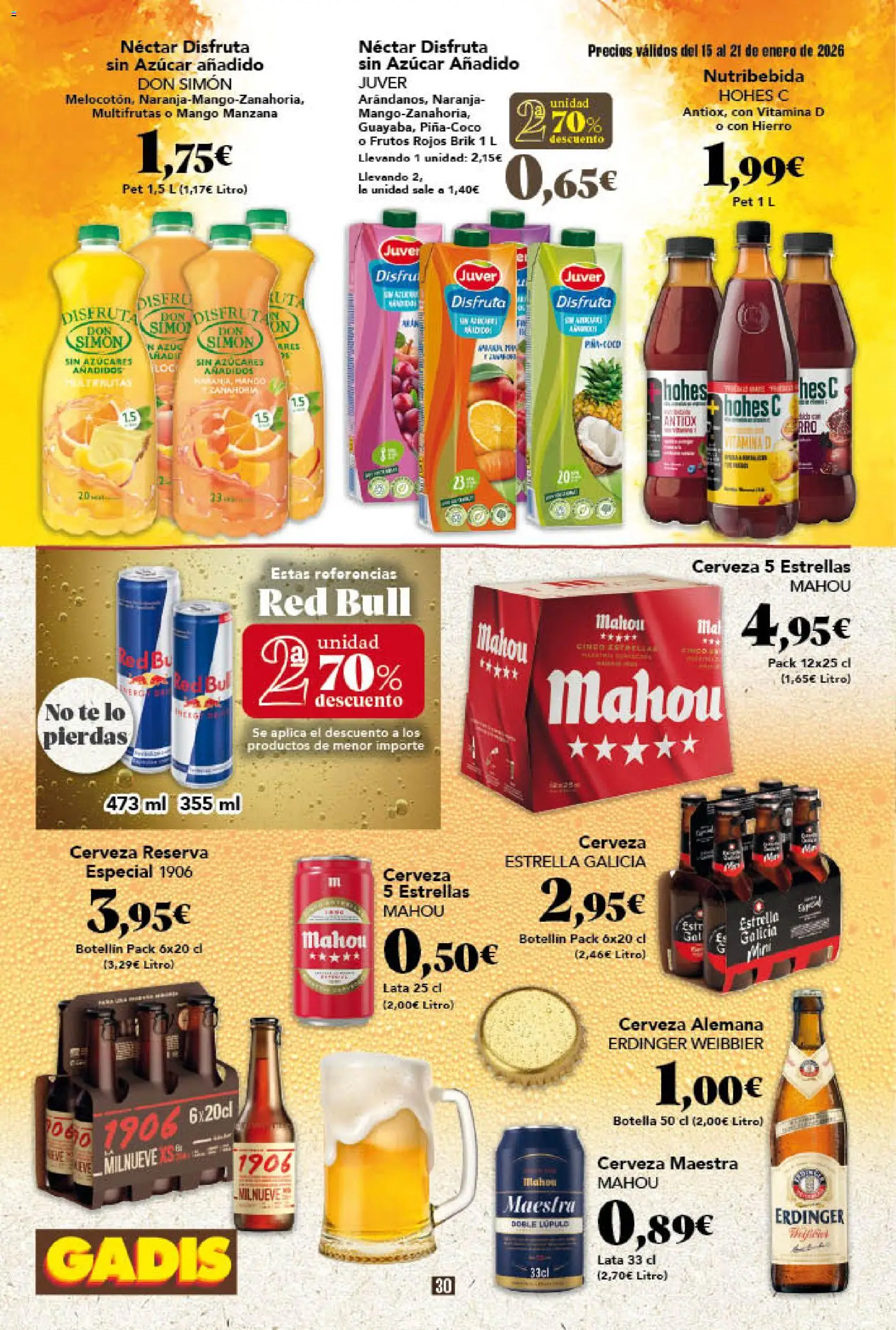 Gadis - folleto │ válido desde el 15.01.2026 | Página: 30 | Productos: Cerveza, Manzana, Ρούτερ, Néctar