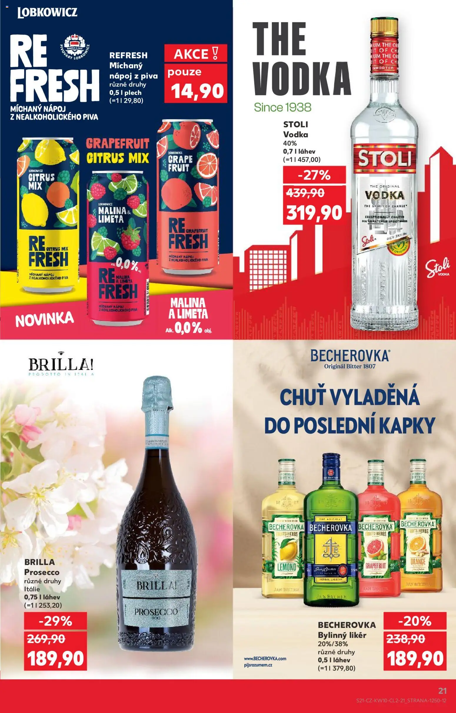 Kaufland leták - Brno od 04.03.2026 | Strana: 21 | Produkty: Prosecco, Vodka, Likér, Láhev