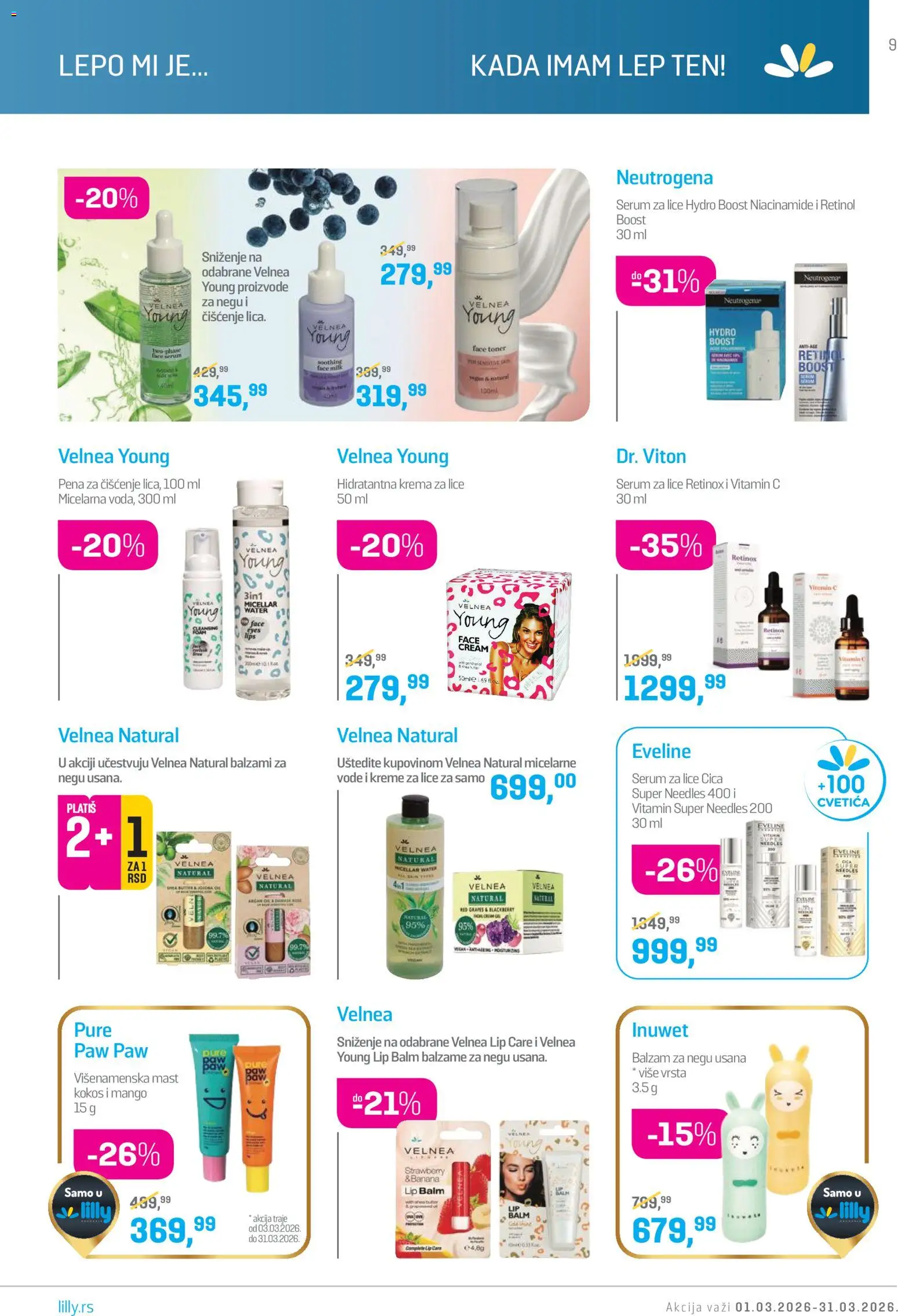 Lilly drogerie katalog - važi od 01.03.2026 | Strana: 9 | Proizvode: Banana, Balzam, Krema, Toner