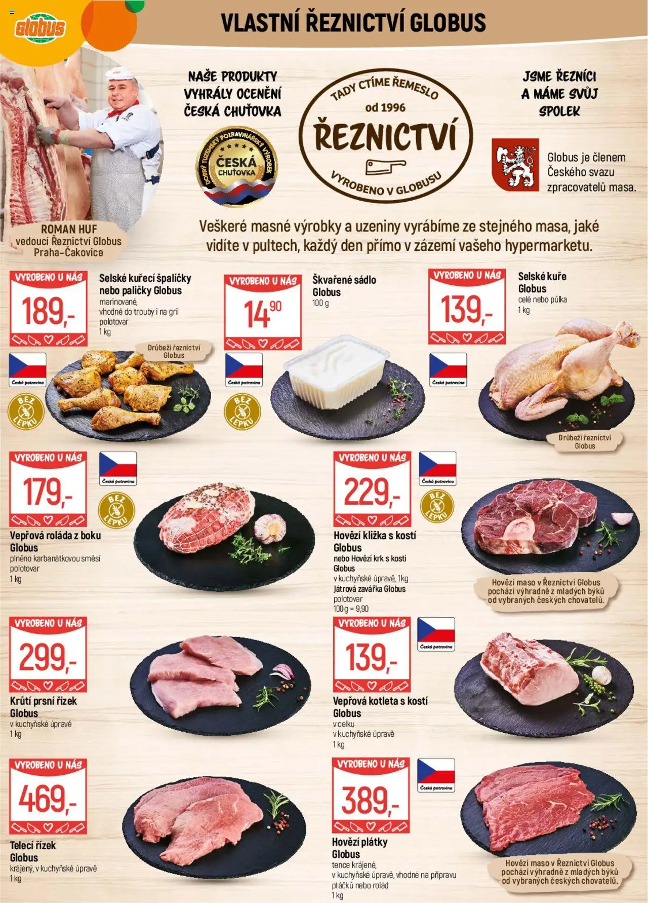 Globus leták od 08.10.2025 | Strana: 5 | Produkty: Sádlo, Hovězí kližka, Gril, Kuře