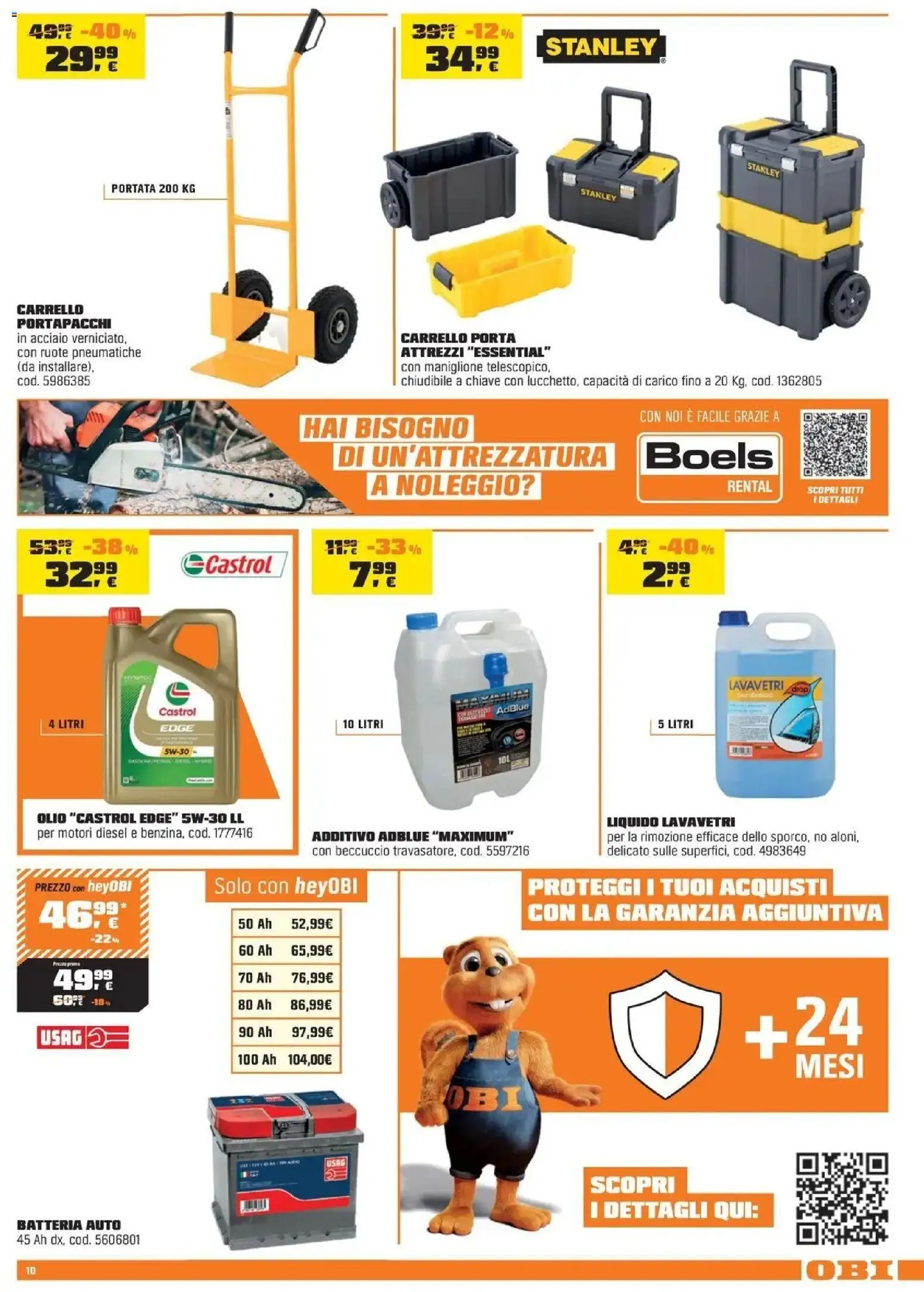 Volantino OBI del 03.04.2026 | Pagina: 10 | Prodotti: Olio, Carrello, Batteria