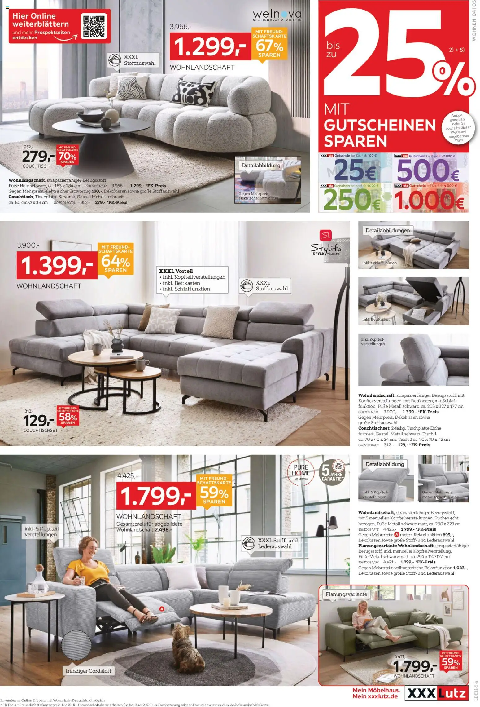XXXL Lutz Prospekt 	 – gültig ab 26.10.2025 | Seite: 5 | Produkte: Wohnlandschaft, Couchtisch, Tisch