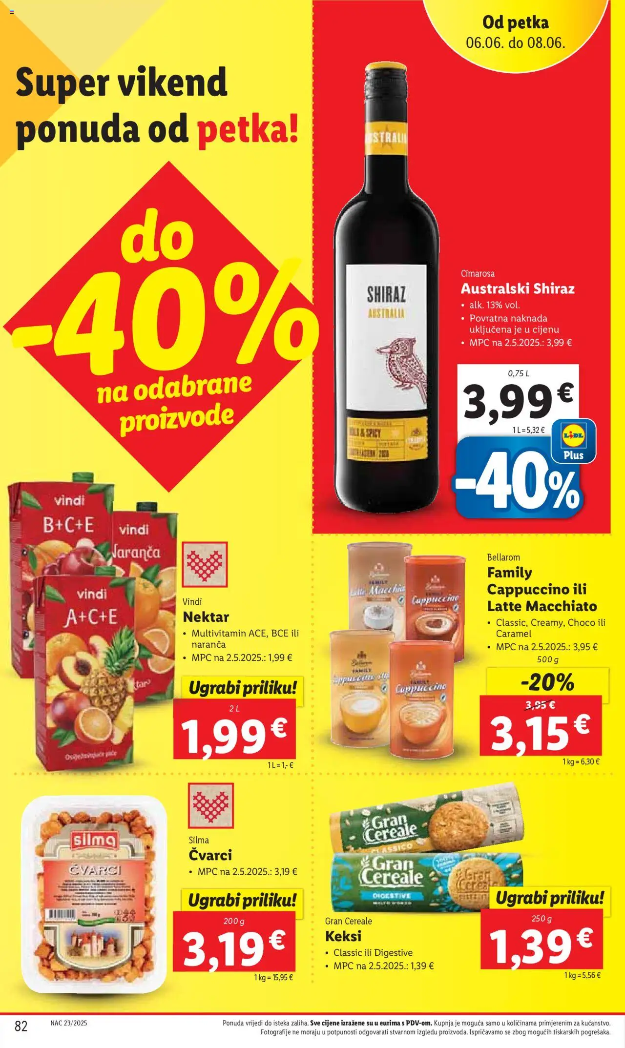 Lidl katalog | vrijedi od 02.06.2025 | Stranica: 82 | Proizvodi: Čvarci, Keksi, Cappuccino