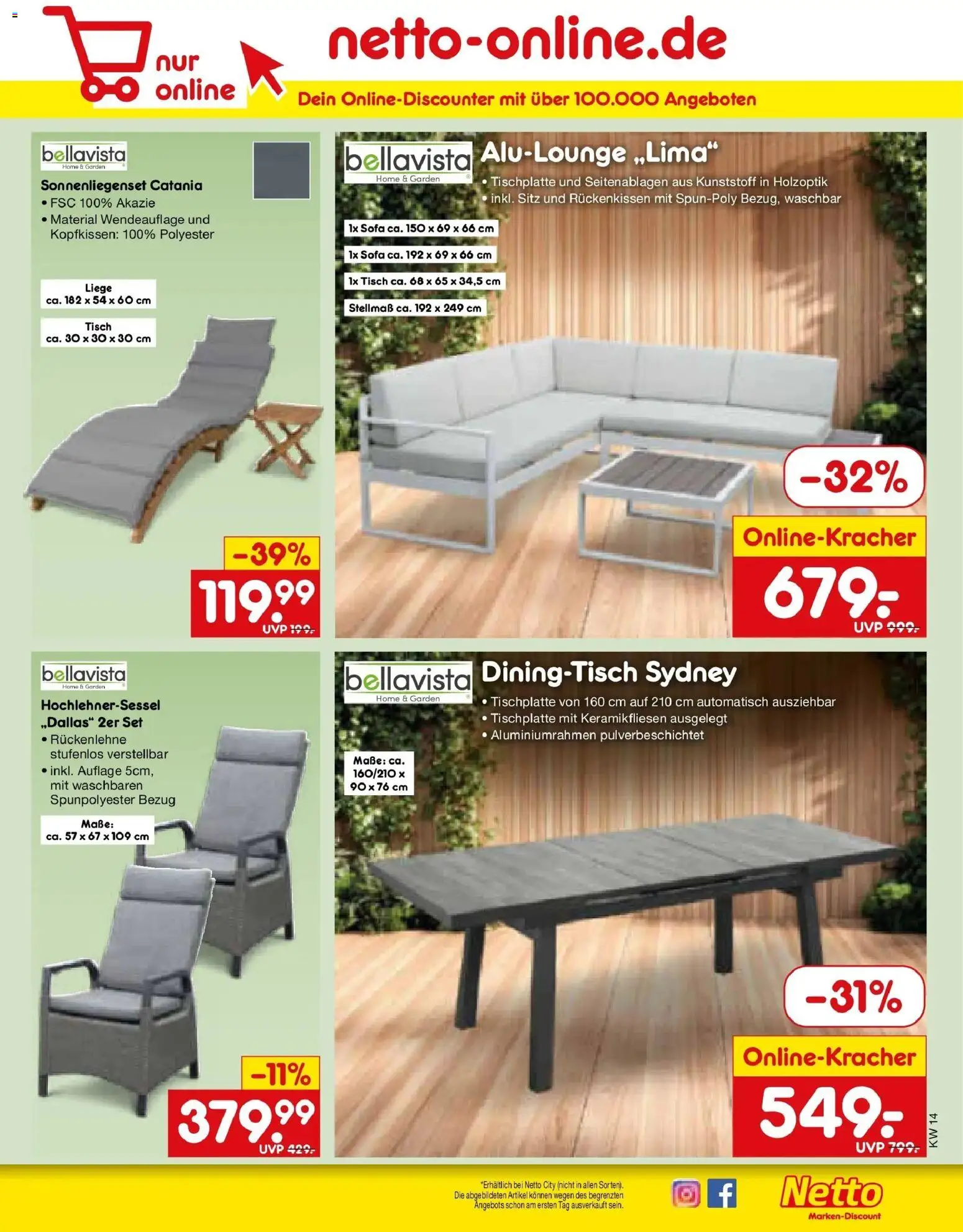 Netto Marken-Discount Prospekt Nordhausen	 – gültig ab 30.03.2026 | Seite: 43 | Produkte: Sofa, Tisch, Liege, Kopfkissen