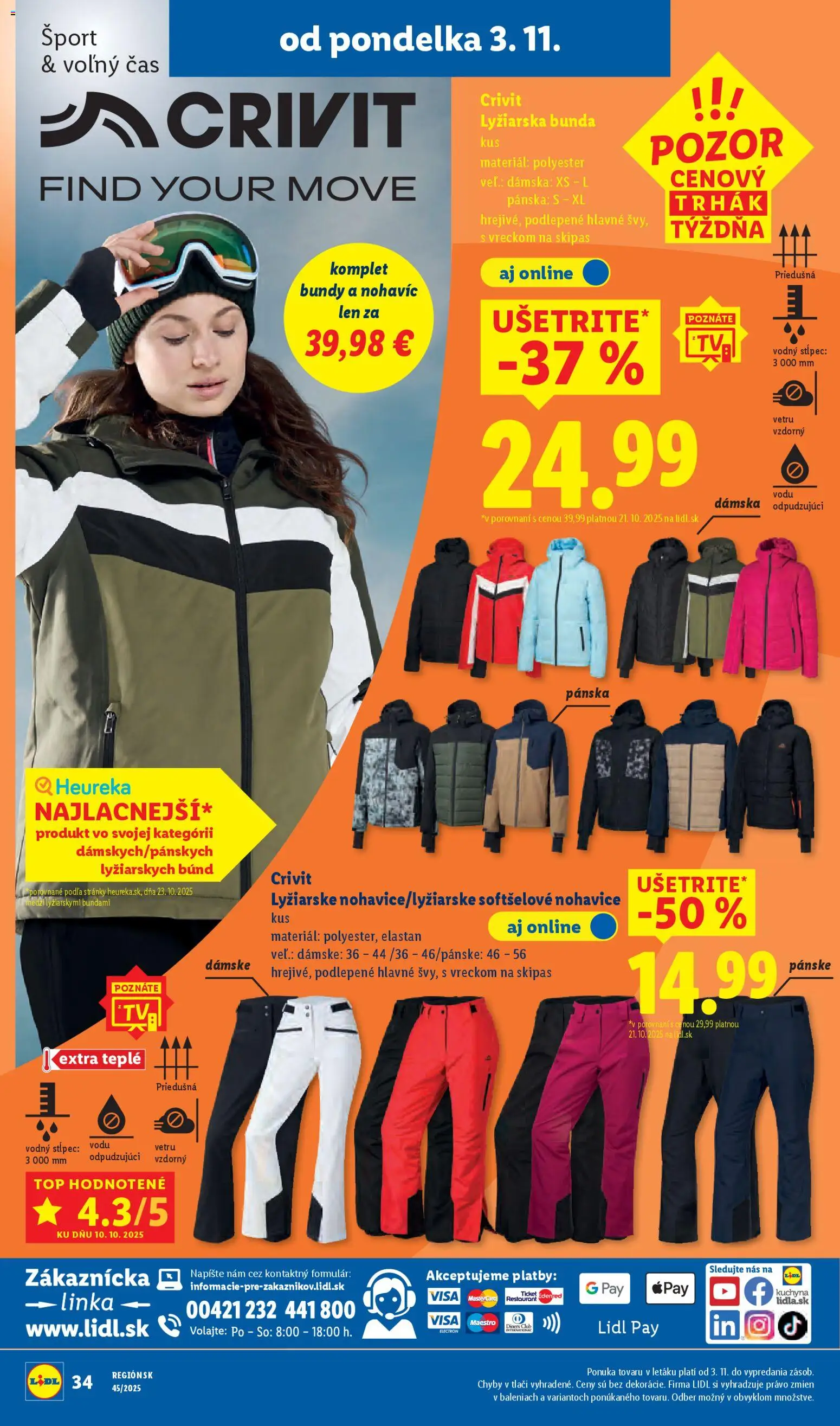 Nové Lidl akcie – leták je platný od 03.11.2025 | Strana: 52 | Produkty: Kuchyňa, Bunda, Nohavice