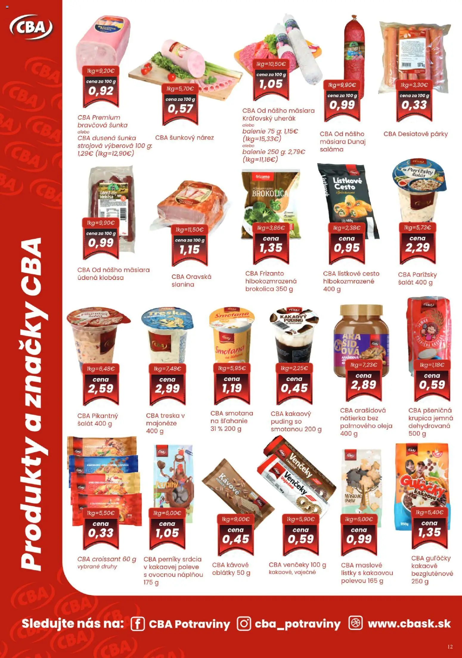 Nové Sintra akcie – leták je platný od 06.11.2025 | Strana: 12 | Produkty: Croissant, Smotana, Brokolica, Lístkové cesto