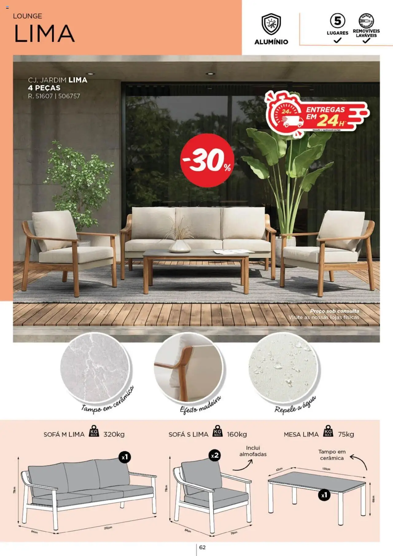 Espaço Casa - Catálogo  Ec Ar Livre  2025 │ válido de 04.03.2025 | Página: 62 | Produtos: Agua, Sofá, Mesa