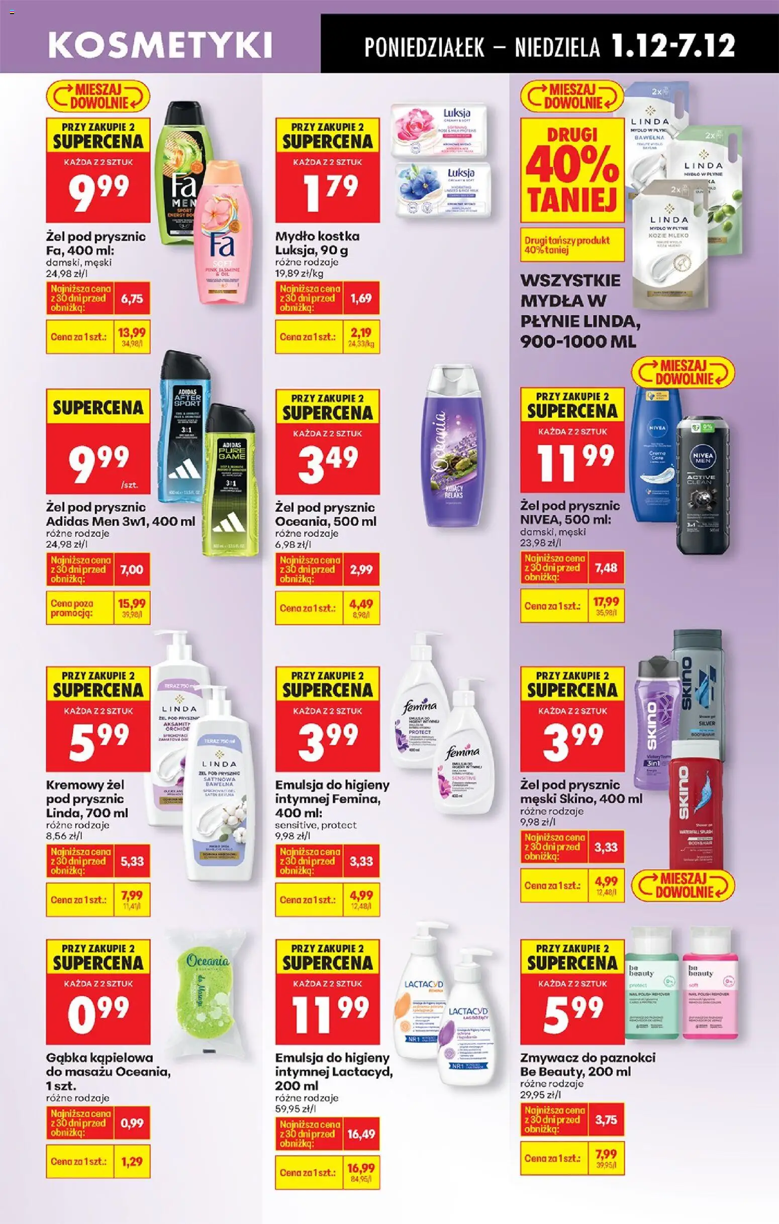 Biedronka gazetka od 01.12.2025 | Strona: 71 | Produkty: Kosmetyki, Gąbka, Be beauty, Mydło