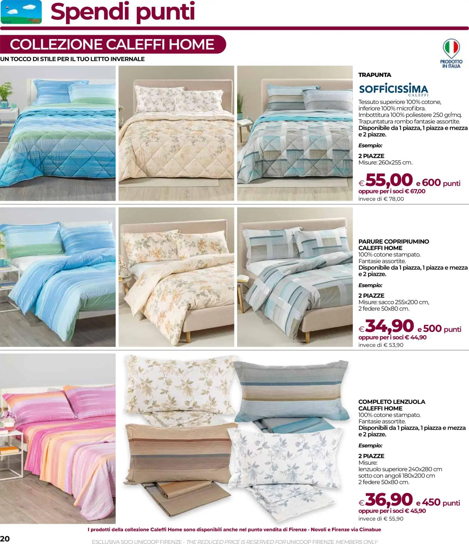 Volantino COOP del 20.11.2025 | Pagina: 20 | Prodotti: Copripiumino, Trapunta, Letto, Lenzuola