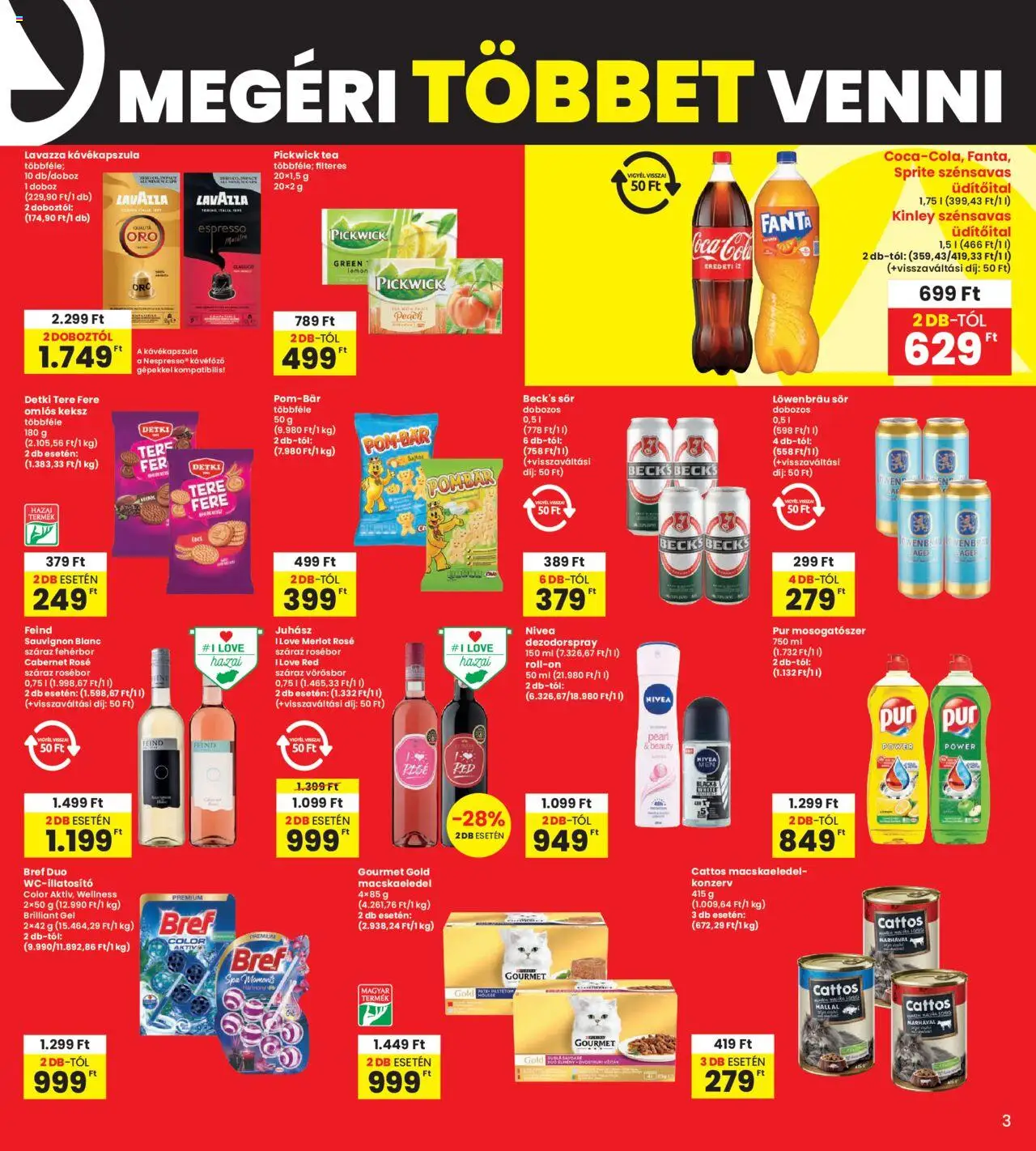 Interspar akciós ujság - amely érvényes a következő dátumtól: 29.05.2025 | Oldal: 3 | Termékek: Macskaeledel, Kávéfőző, Wc-illatosító, Tea