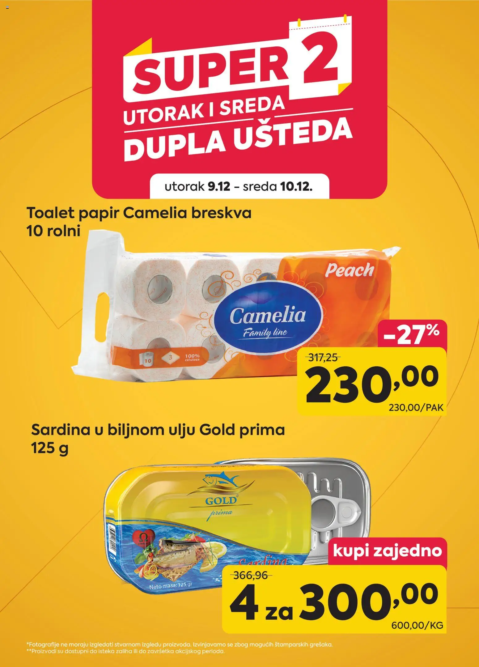 PerSu katalog - važi od 09.12.2025 | Strana: 1 | Proizvode: Toalet papir, Breskva, Sardina