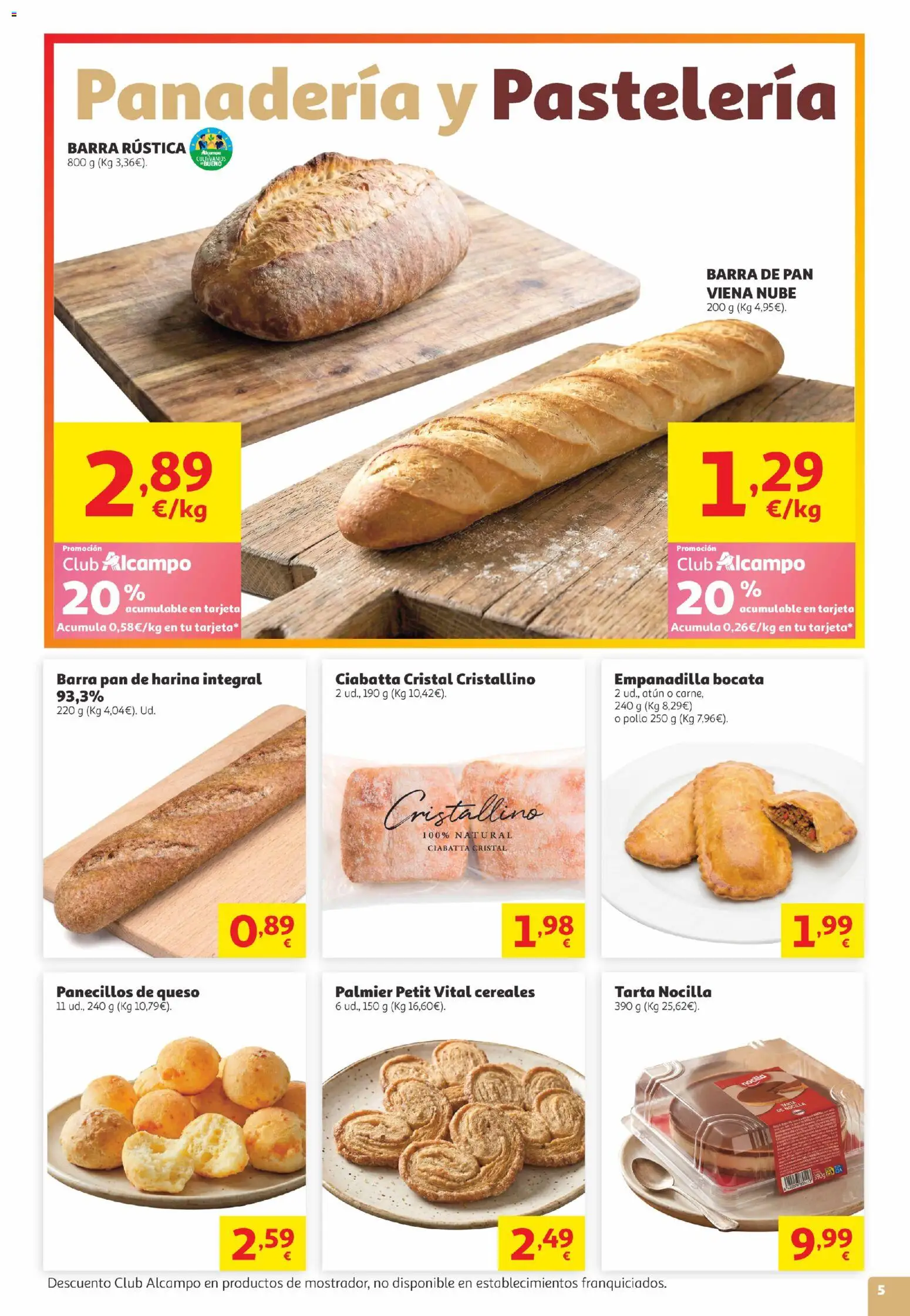 Alcampo Canarias │ válido desde el 05.05.2026 | Página: 5 | Productos: Μπλοκ, Pan, Cereales, Panadería