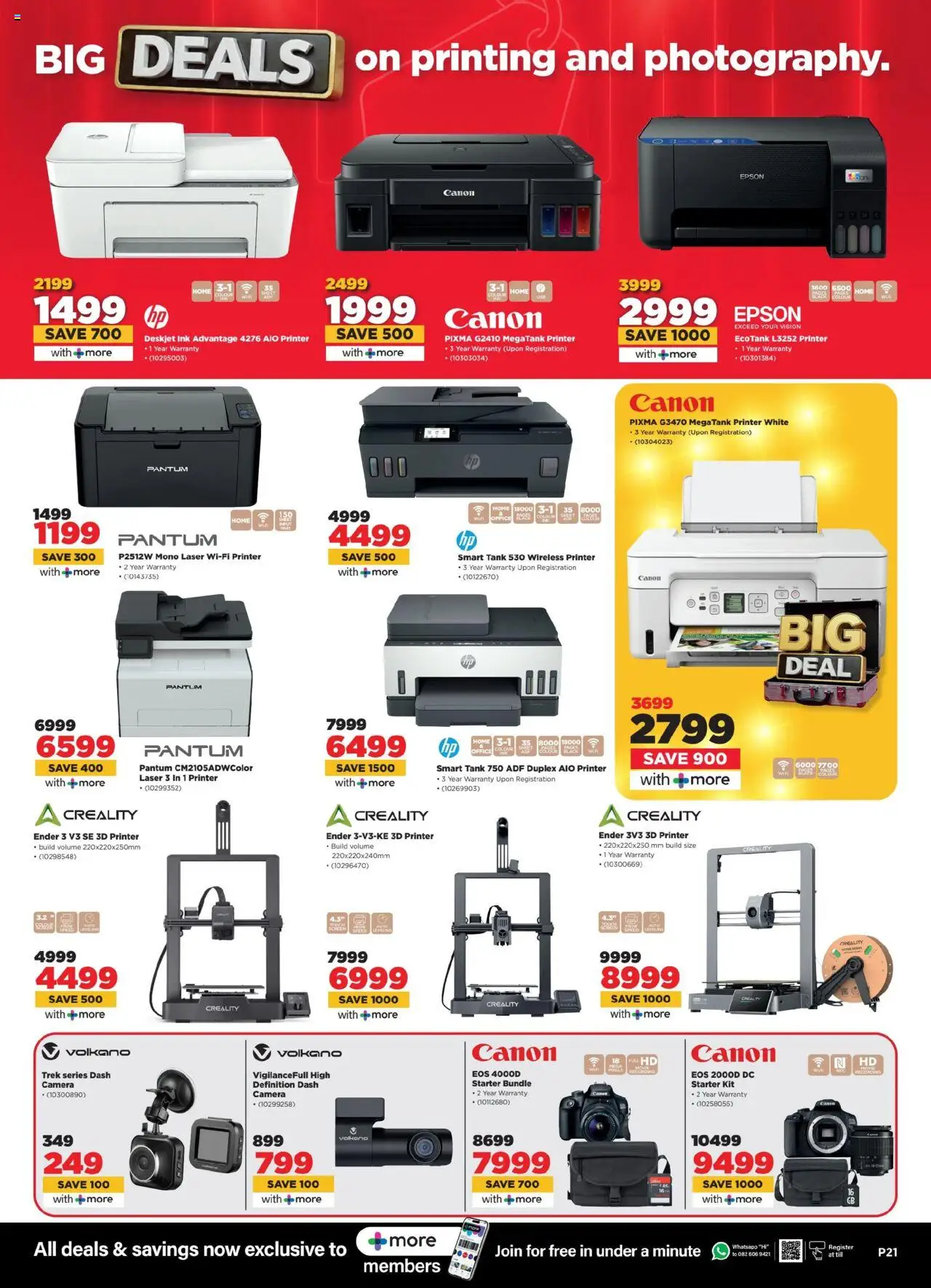 HiFi Corp Specials │ valid from 06.08.2025 | Page: 21 | Products: Printer, Camera, Tank