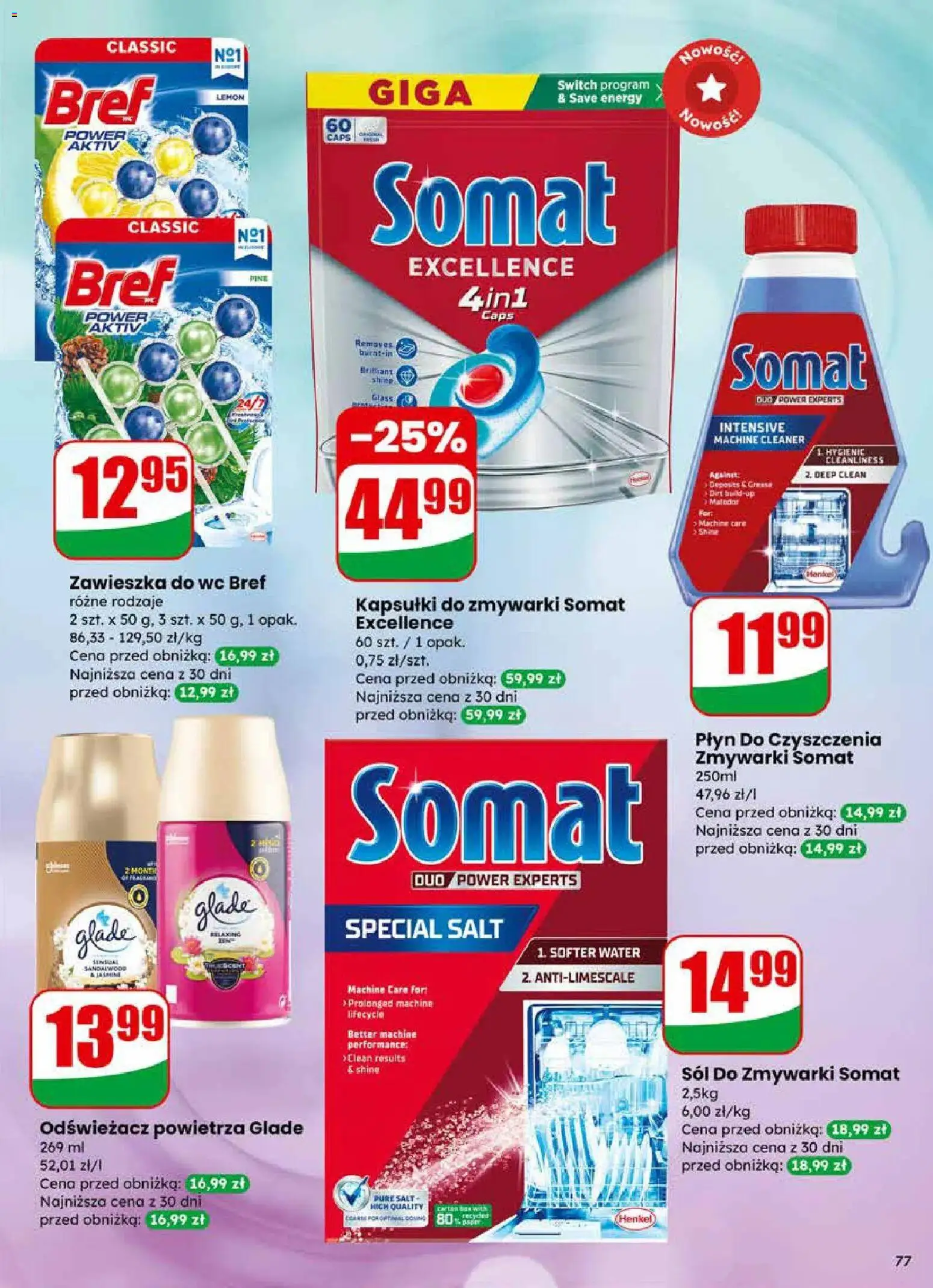 Dino gazetka od 01.04.2026 | Strona: 77 | Produkty: Odświeżacz, Odświeżacz powietrza, Sól do zmywarki, Sól