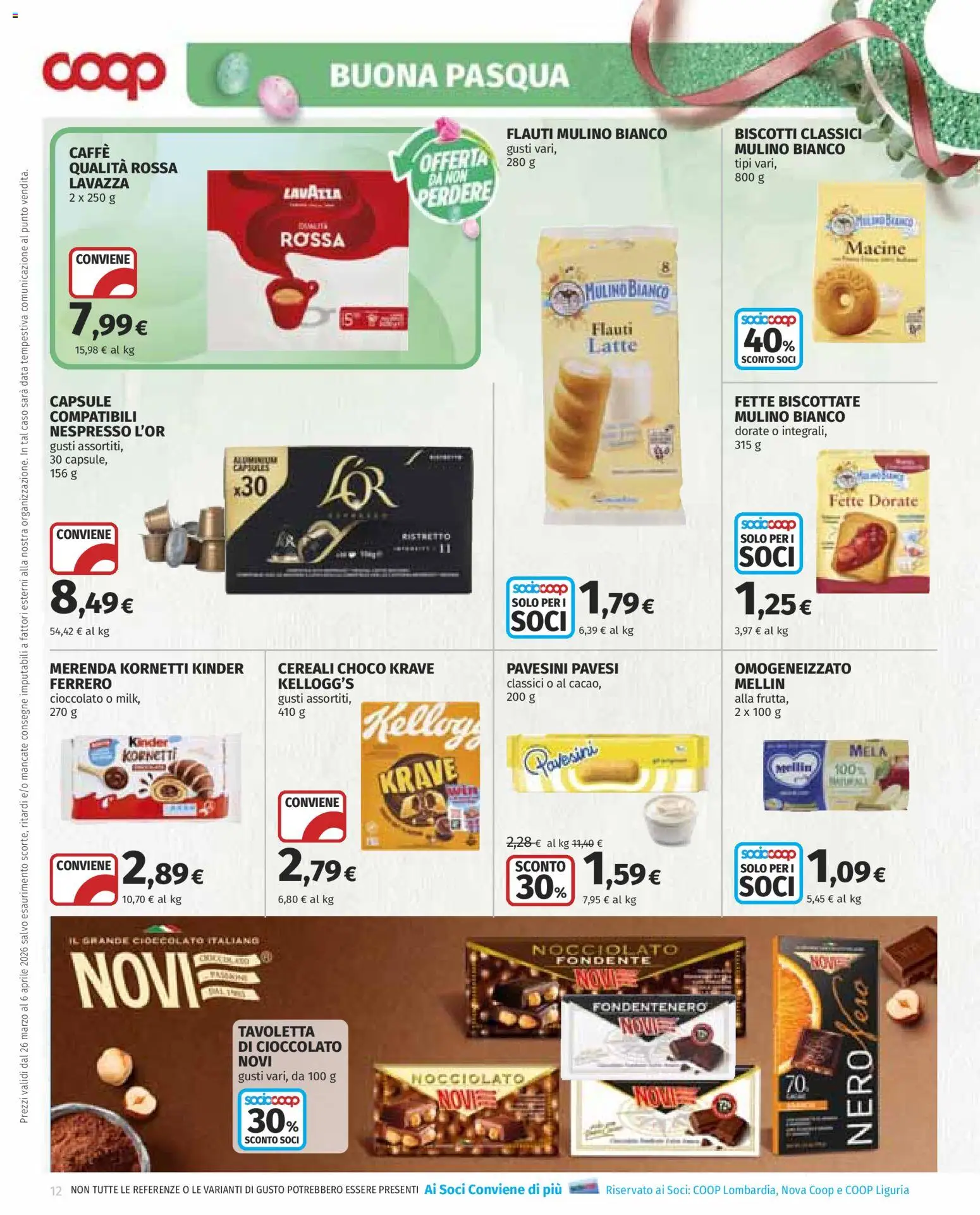 Volantino COOP del 26.03.2026 | Pagina: 12 | Prodotti: Caffè, Cioccolato, Latte, Data