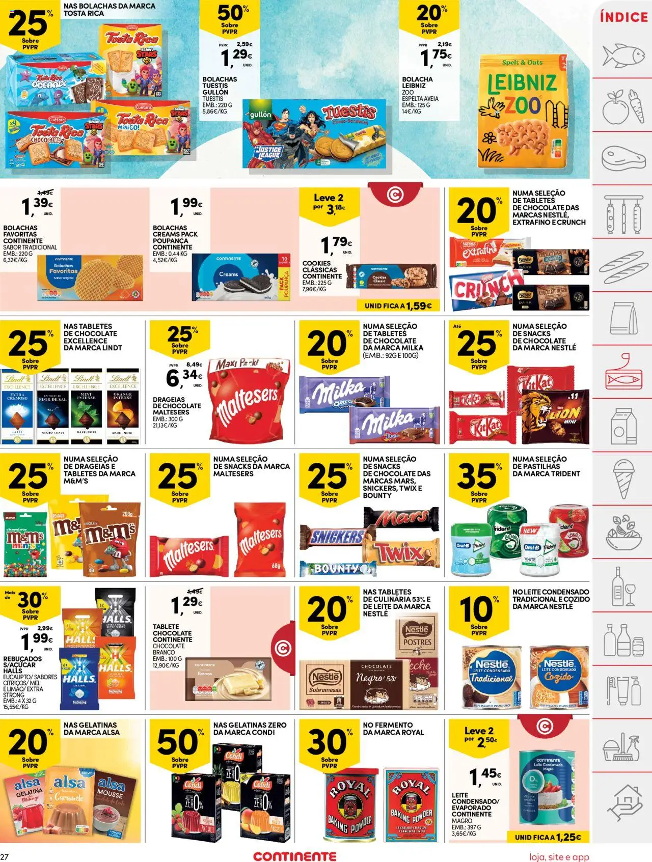 Continente folheto │ válido de 22.07.2025 | Página: 27 | Produtos: Leite condensado, Sal, Nestlé, Chocolate