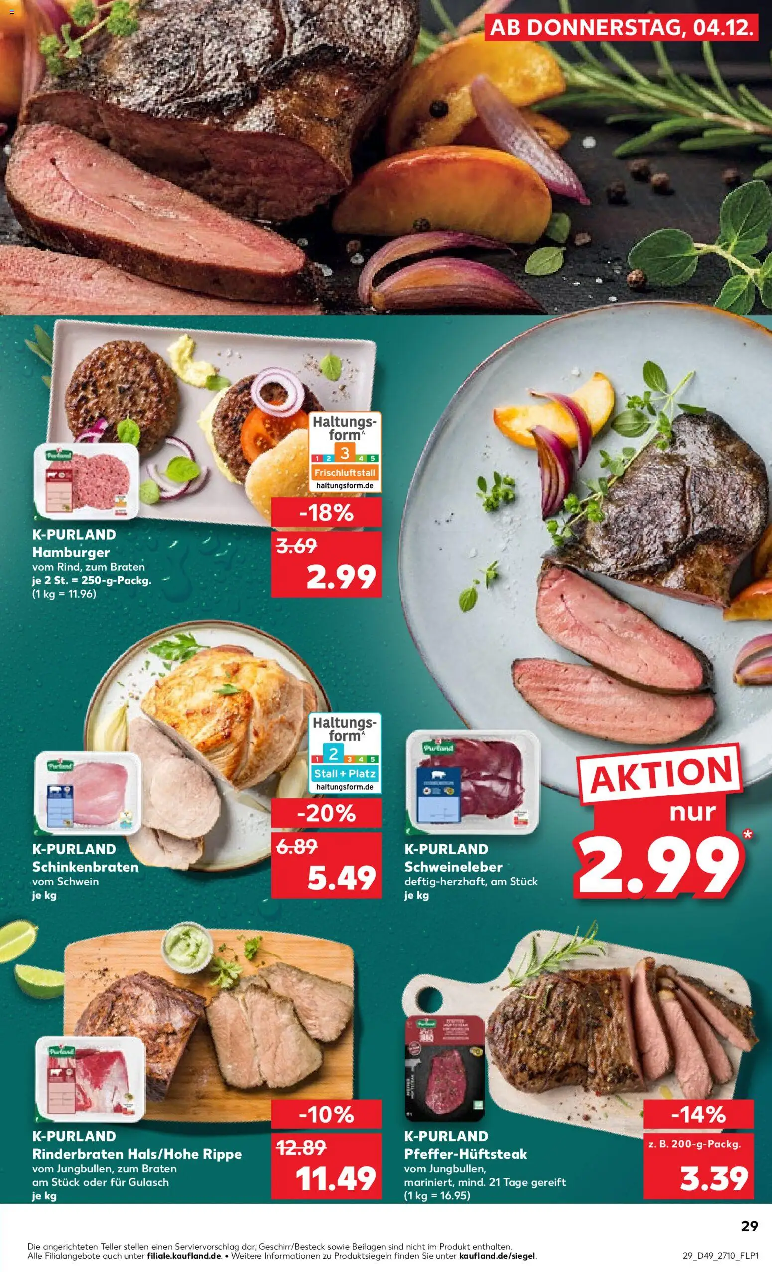 Kaufland prospekt Zeitz	 – gültig ab 04.12.2025 | Seite: 29 | Produkte: Rinderbraten, Gulasch