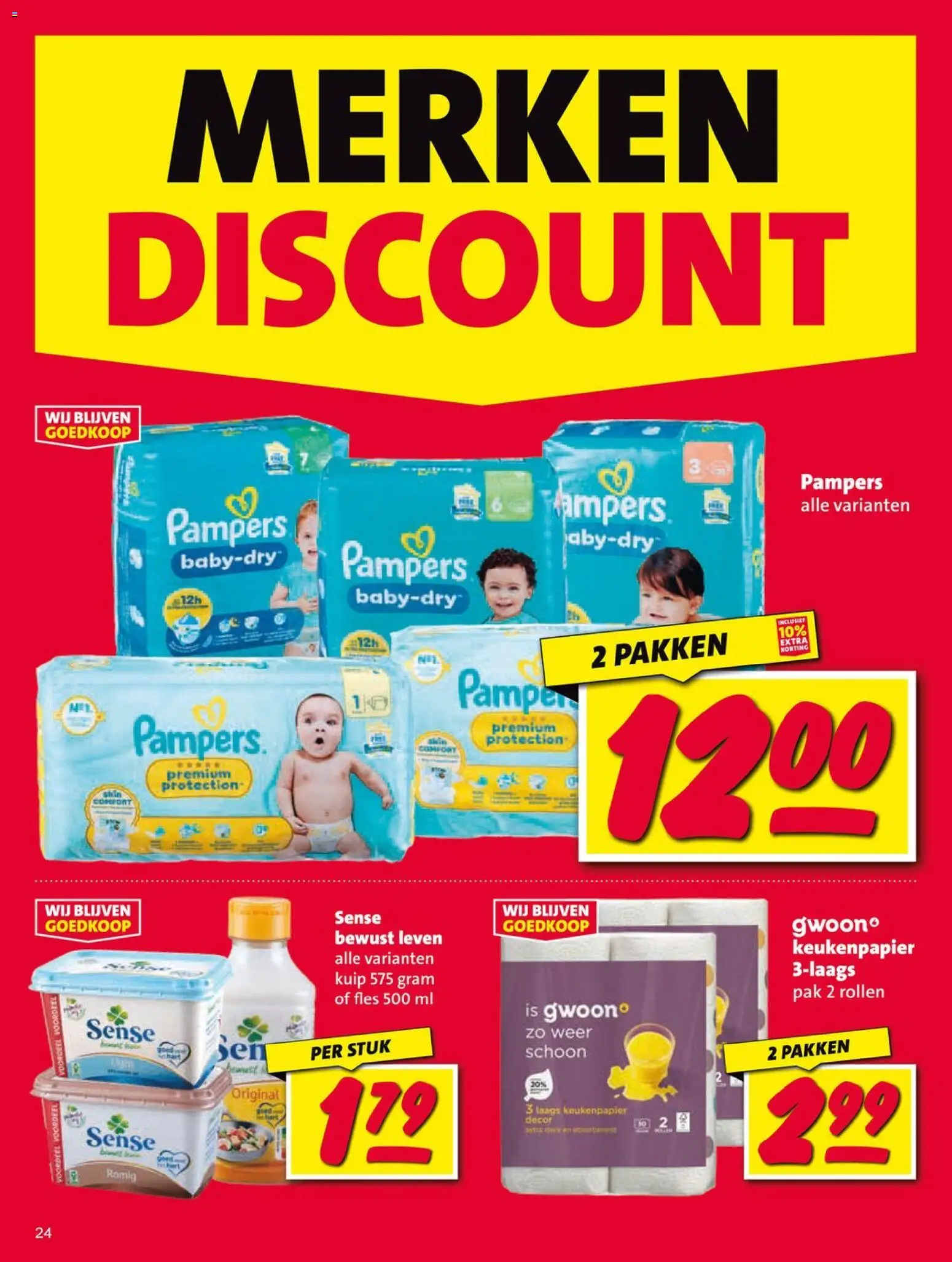 {H1} | Pagina: 24 | Producten: Keukenpapier, Fles, Pampers