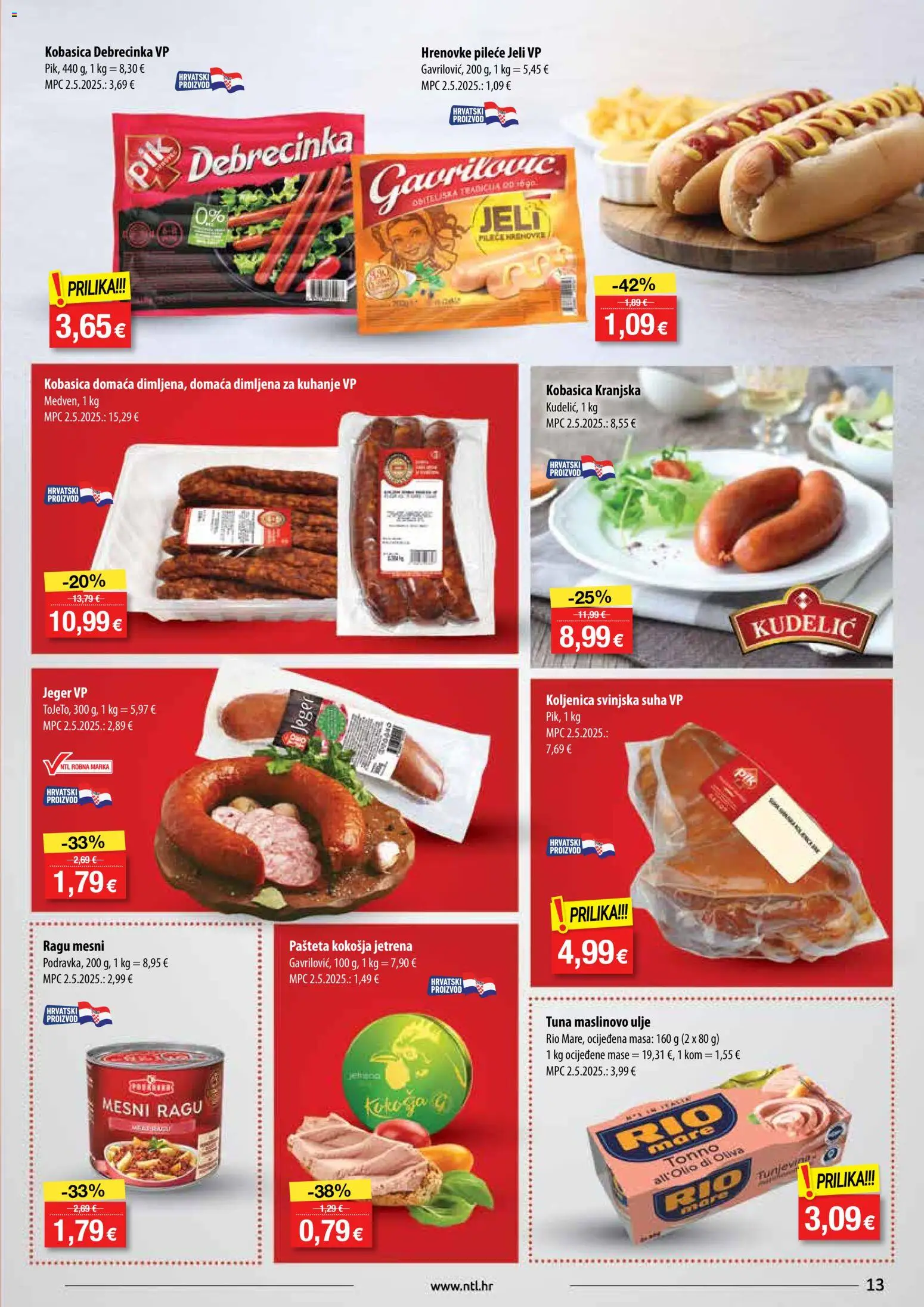 NTL katalog | vrijedi od 19.11.2025 | Stranica: 13 | Proizvodi: Ulje, Hrenovke, Maslinovo ulje, Tuna