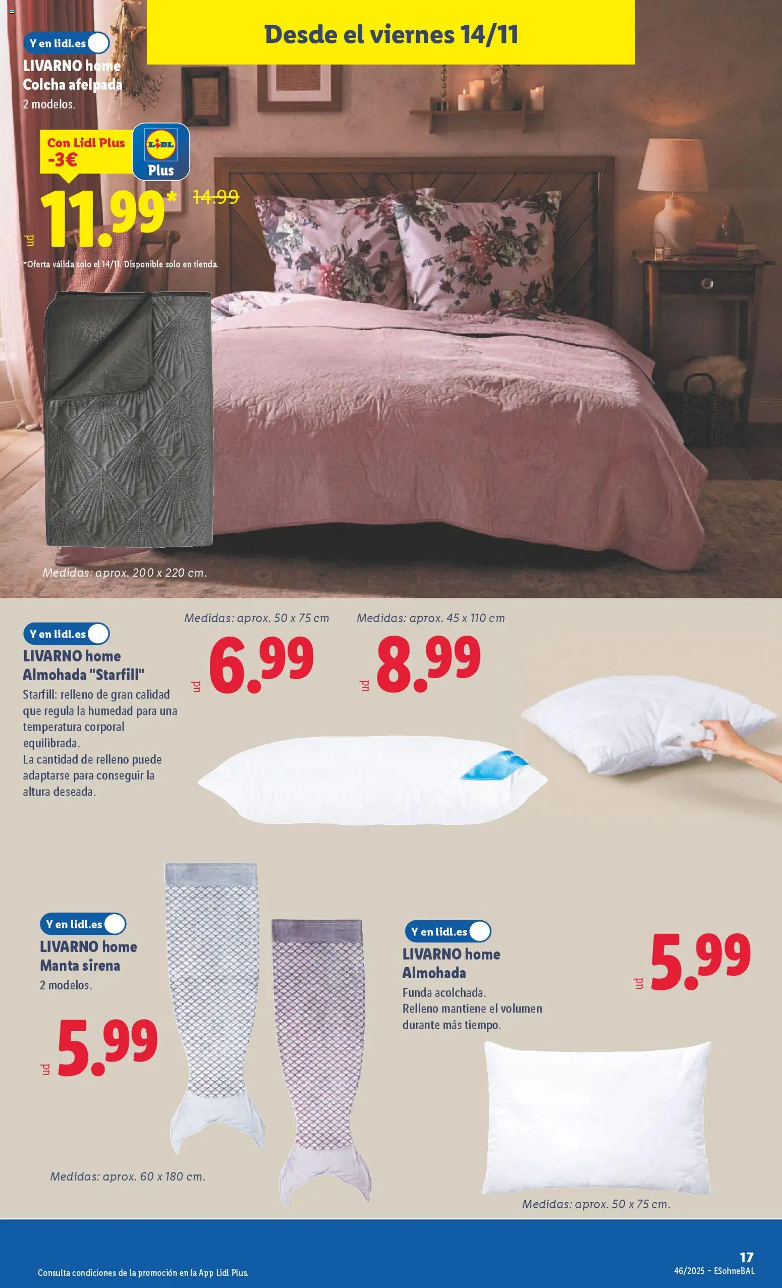 Lidl folleto de bazar │ válido desde el 10.11.2025 | Página: 27 | Productos: Manta, Funda, Almohada, Colcha