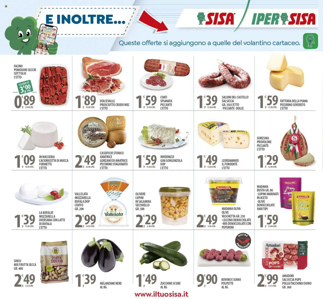 Volantino SISA del 08.08.2025 | Pagina: 14 | Prodotti: Peperoni, Suino, Salsiccia, Pomodori