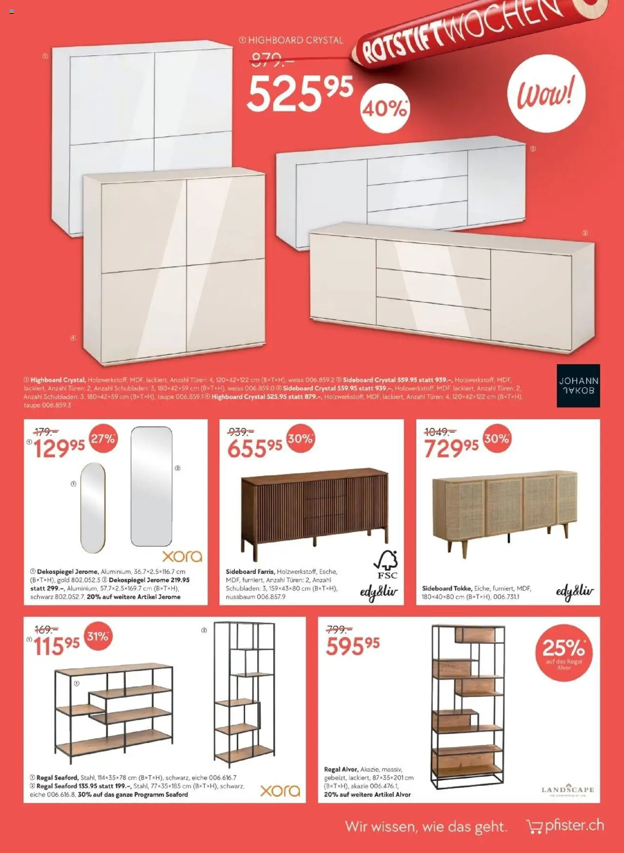 Pfister Aktionen ab 17.06.2025 | Seite: 7 | Produkte: Highboard, Regal, Sideboard