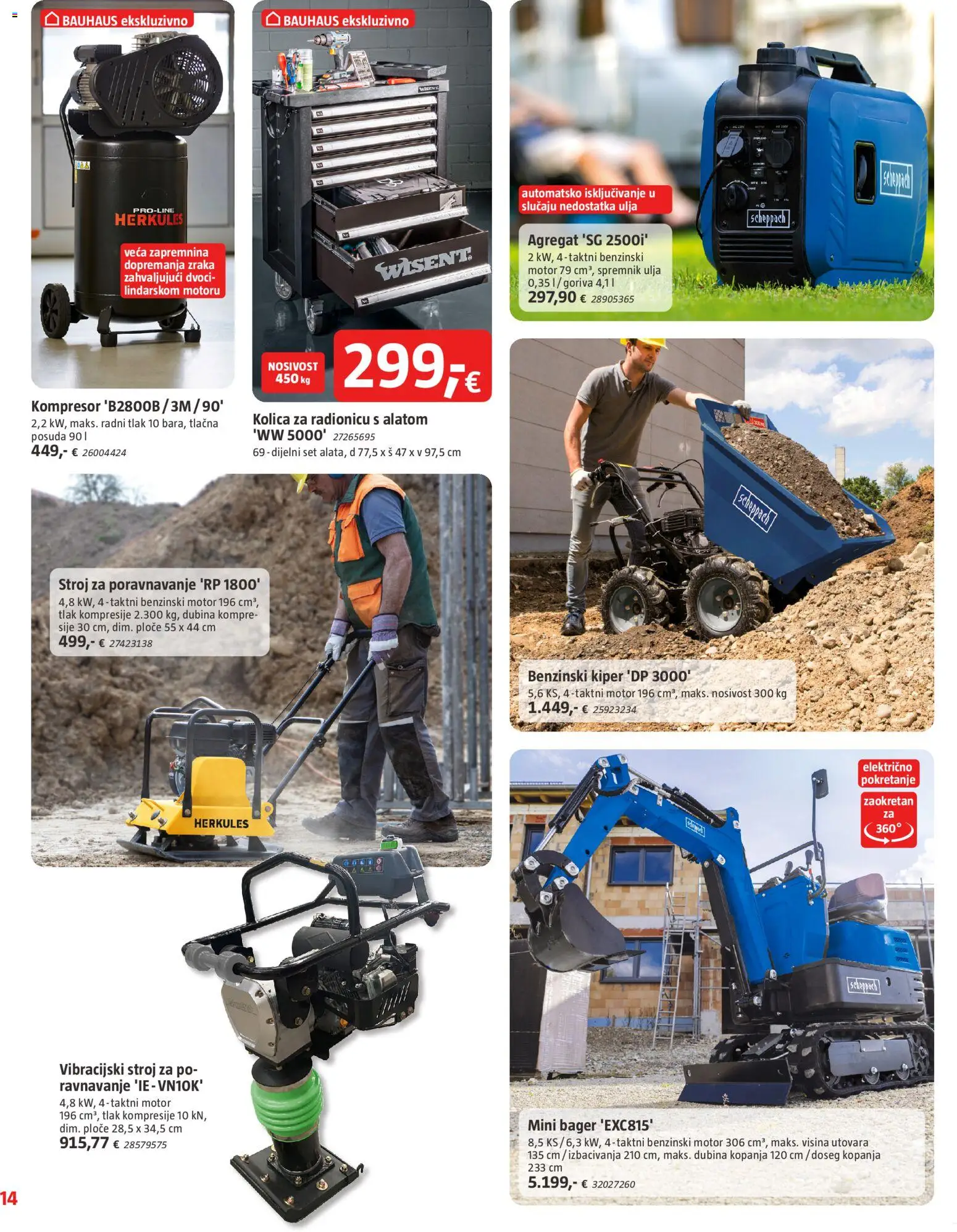Bauhaus katalog | vrijedi od 15.04.2026 | Stranica: 14 | Proizvodi: Agregat, Kolica, Kompresor