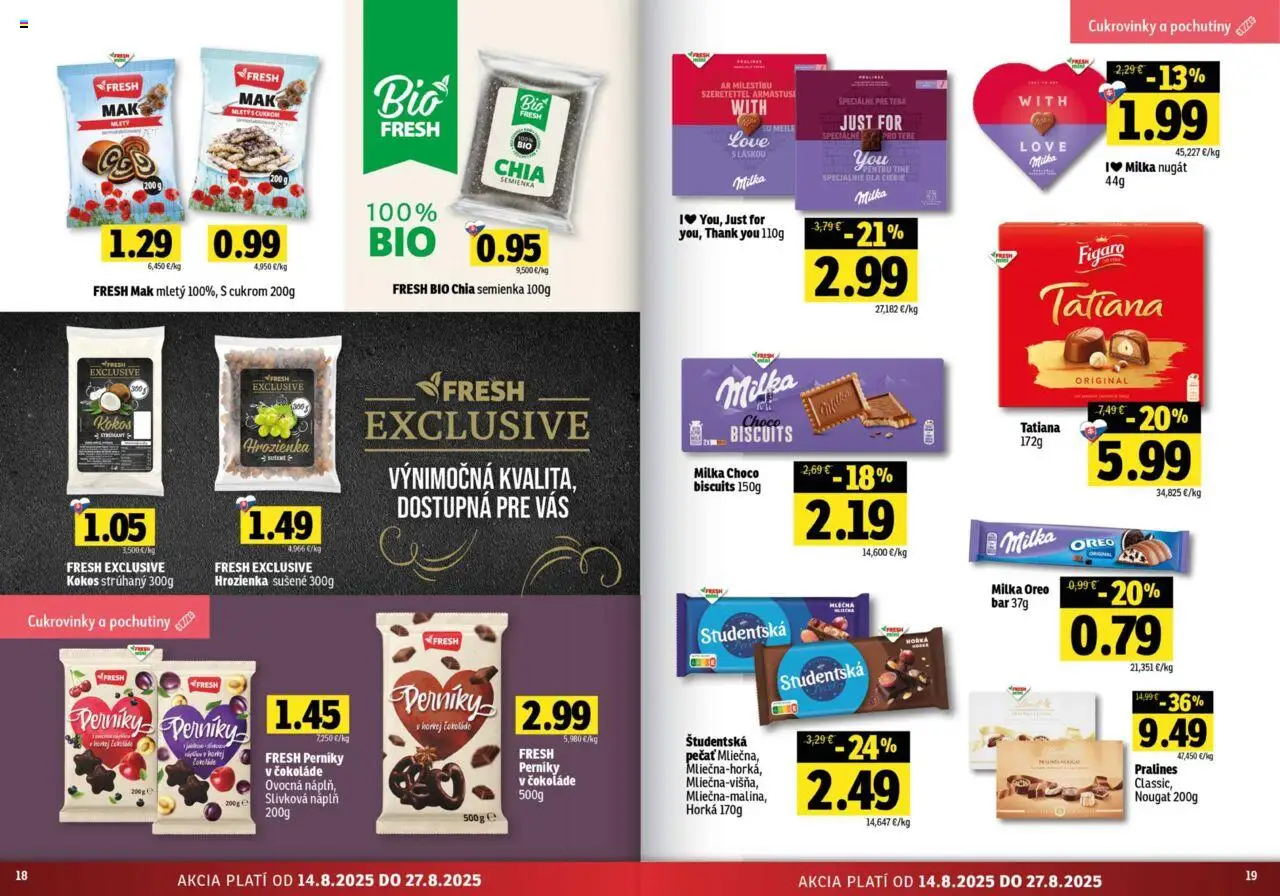 Fresh Stredné a západné Slovensko │ platný od 14.08.2025 | Strana: 10 | Produkty: Hrozienka, Milka, Mak