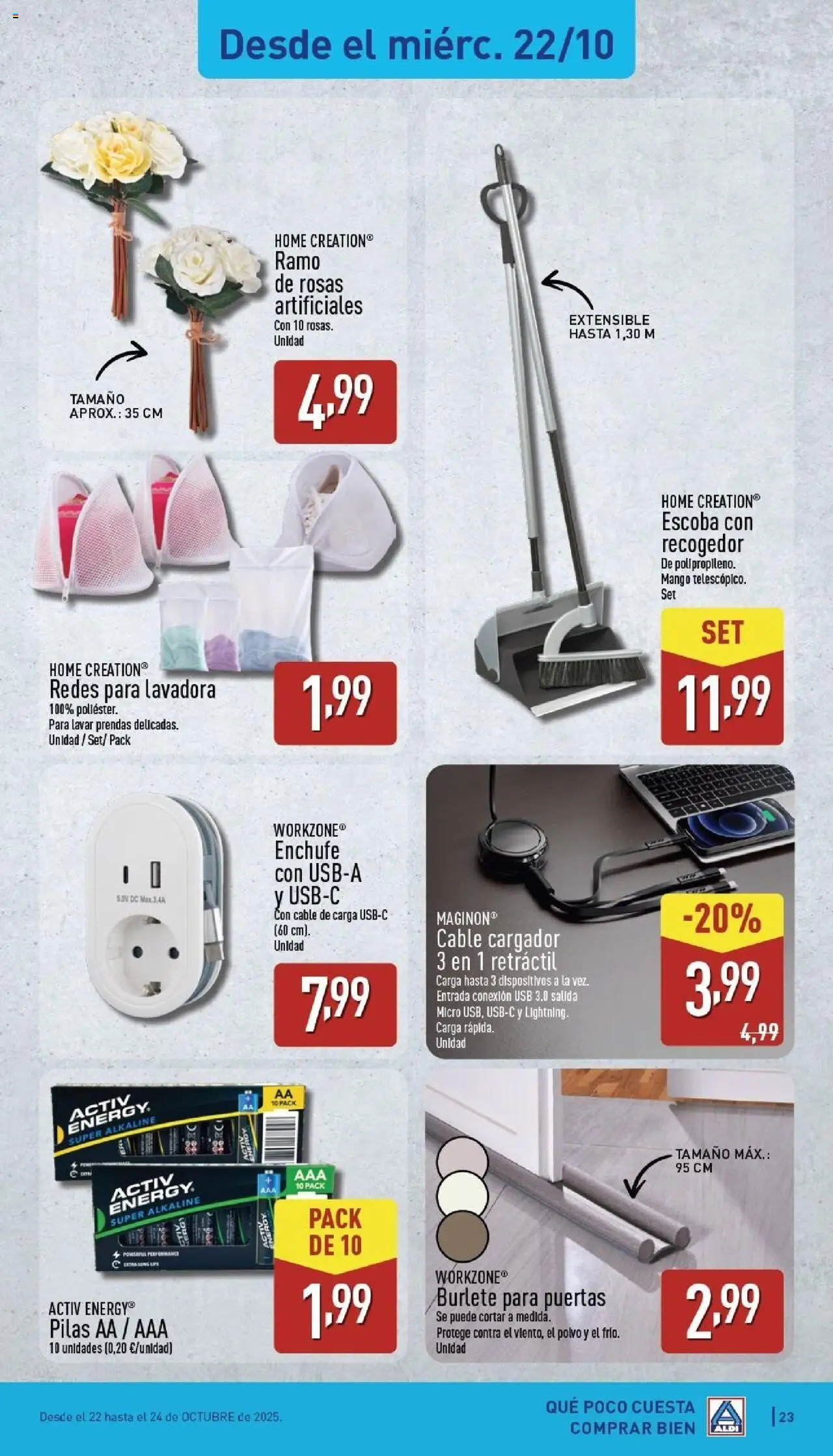 Aldi folleto Península │ válido desde el 20.10.2025 | Página: 23 | Productos: Cable, USB, Lavadora, Ρούτερ