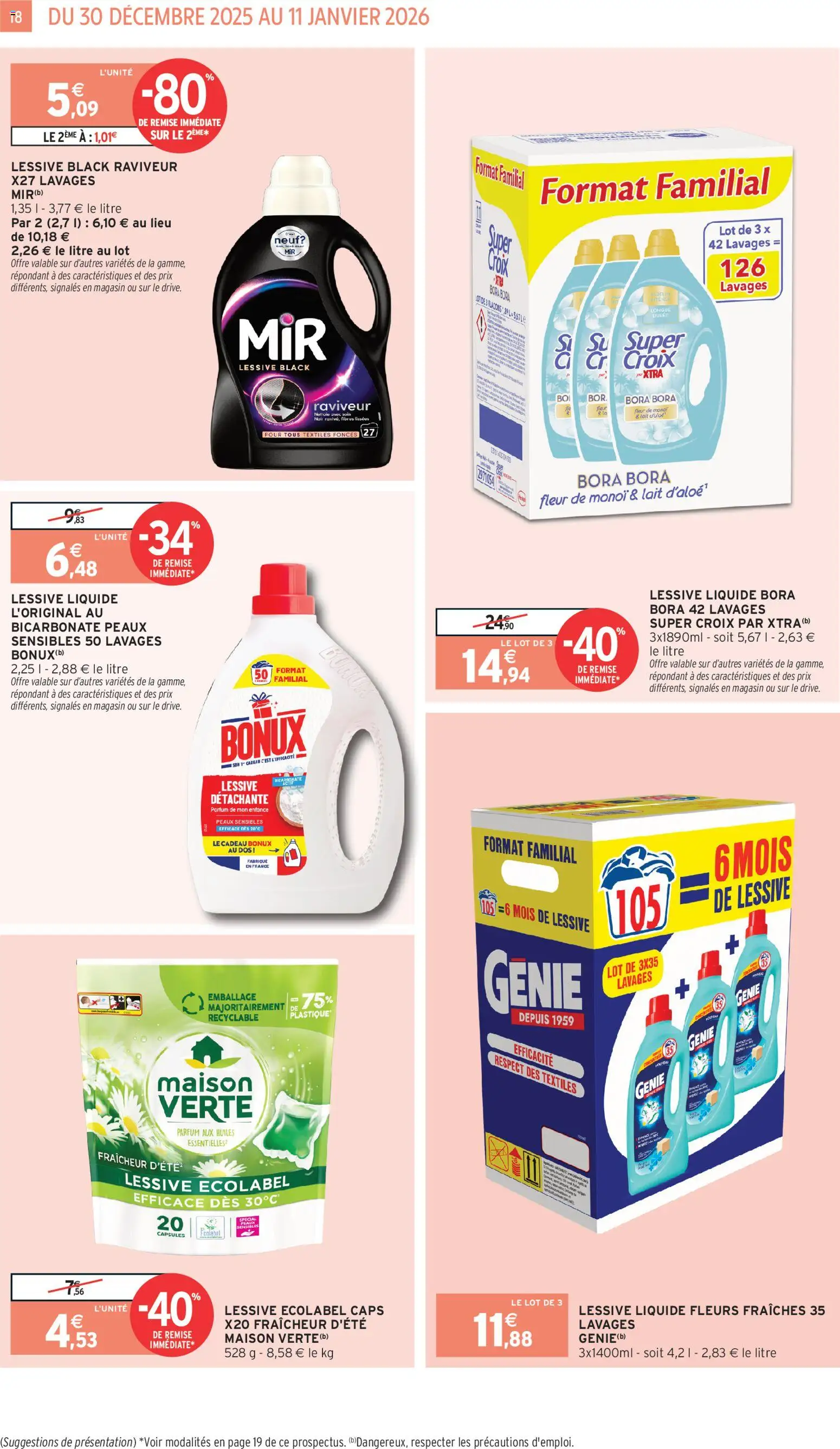 {H1} | Page: 18 | Produits: Parfum, Lessive Liquide, Lessive, Lait