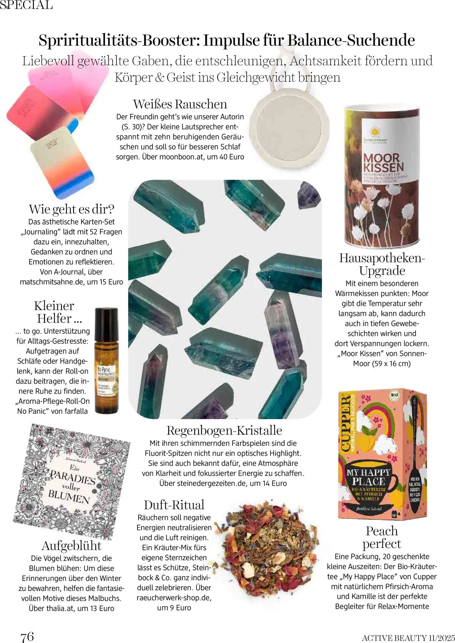 dm drogerie markt Active Beauty Magazin 11/2025 gültig ab 01.11.2025 | Seite: 76 | Produkte: Lautsprecher, Kissen, Tee