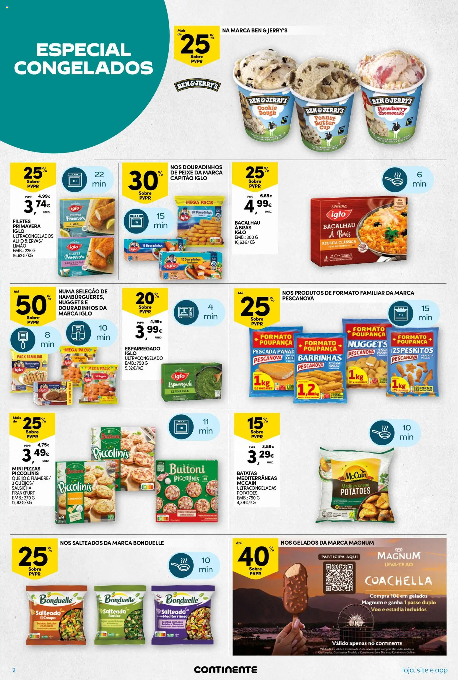 Continente Semanal Continente Bom Dia │ válido de 24.02.2026 | Página: 2 | Produtos: Forno, Capitão iglo, Queijo, Peixe