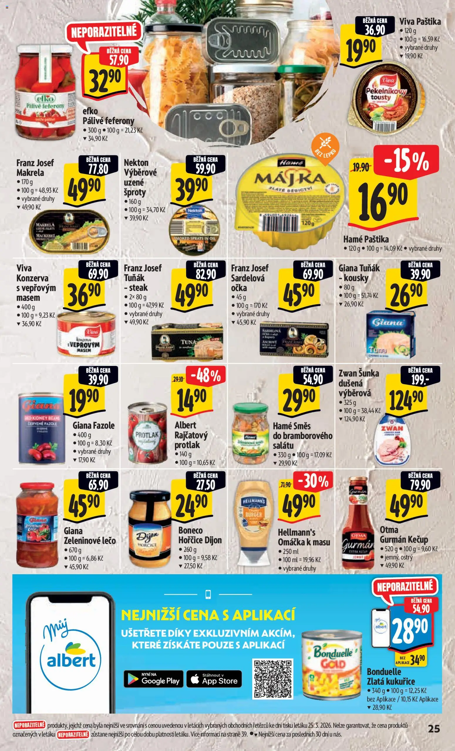 Albert leták - Hypermarket od 01.04.2026 | Strana: 33 | Produkty: Tuňák, Šunka, Hořčice, Paštika