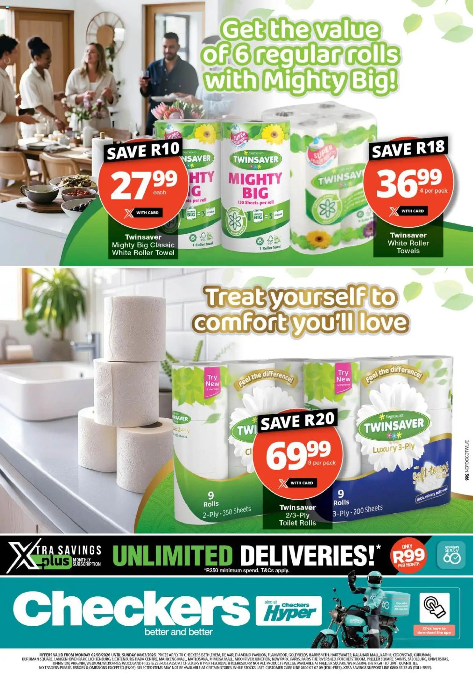 New Checkers catalogue – valid from 02.03.2026 | Page: 1 | Products: Toilet, Towel, Roller towel