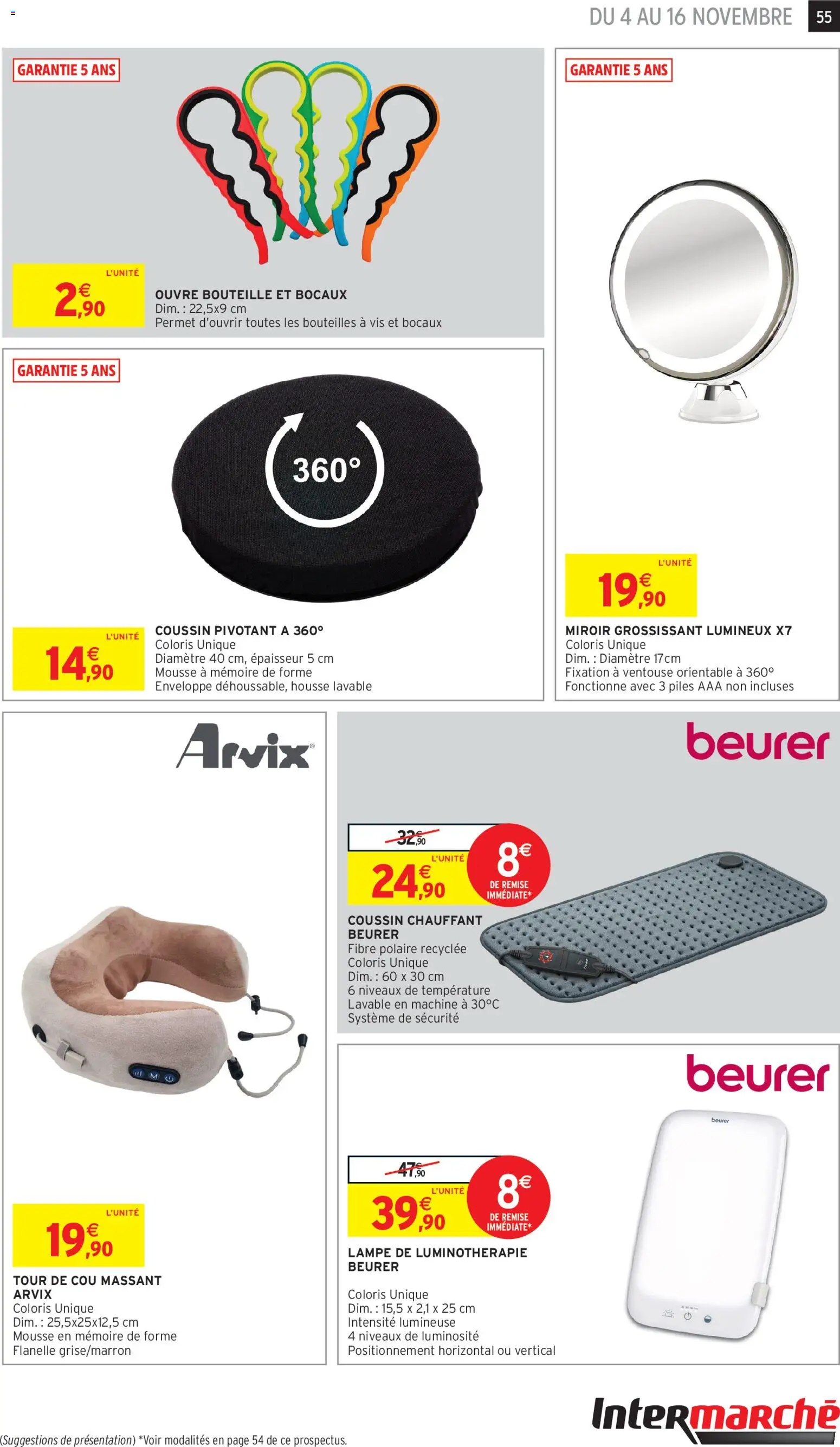 {H1} | Page: 55 | Produits: Mousse, Miroir, Lampe, Piles