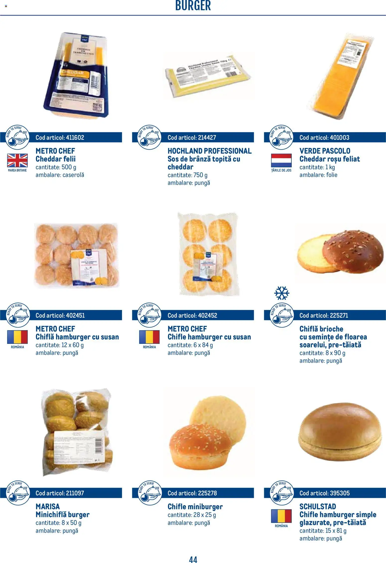 Noul catalog Metro – valabil de la 21.04.2026 | Pagină: 44 | Produse: Semințe, Chiflă, Burger, Sos