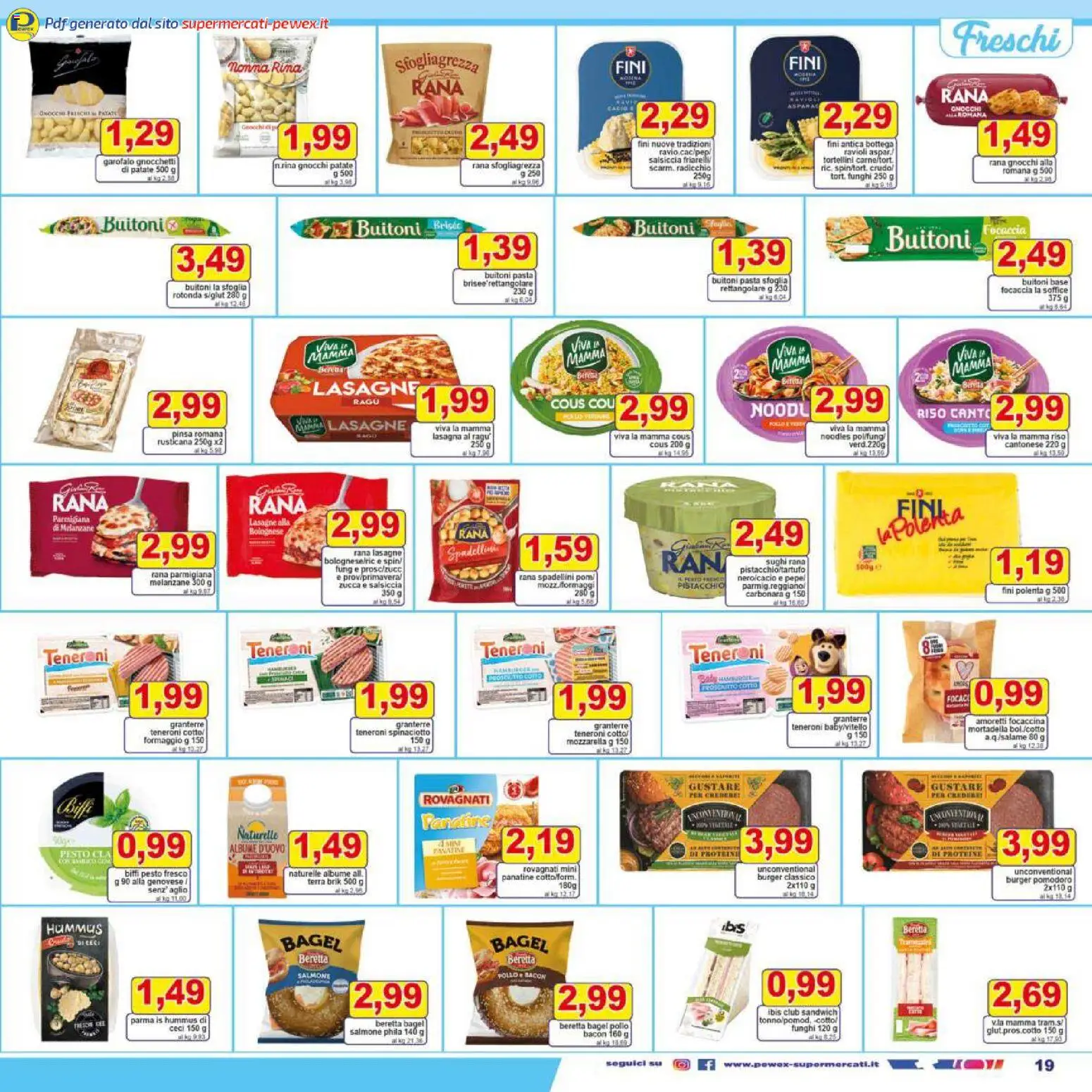 Volantino Pewex del 27.12.2025 | Pagina: 19 | Prodotti: Pasta sfoglia, Ceci, Lasagna, Pesto