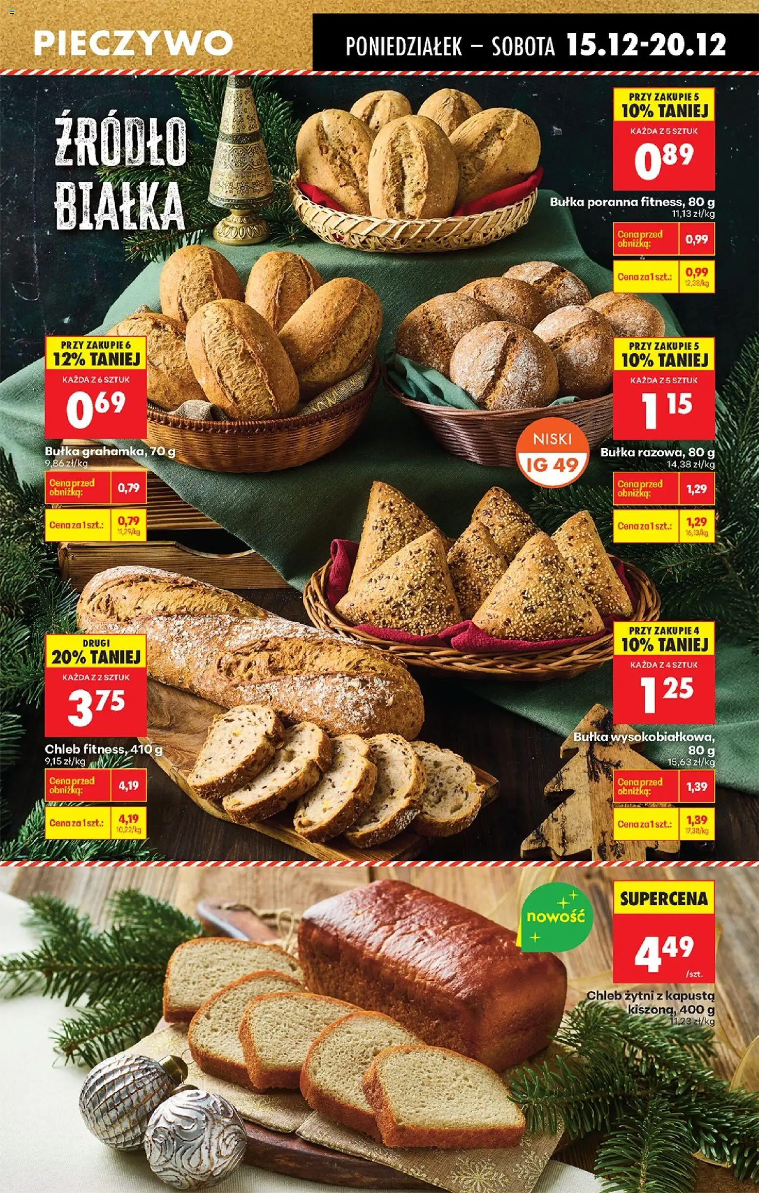 Biedronka gazetka od 15.12.2025 | Strona: 37 | Produkty: Pieczywo, Bułka poranna fitness, Bułka, Chleb fitness