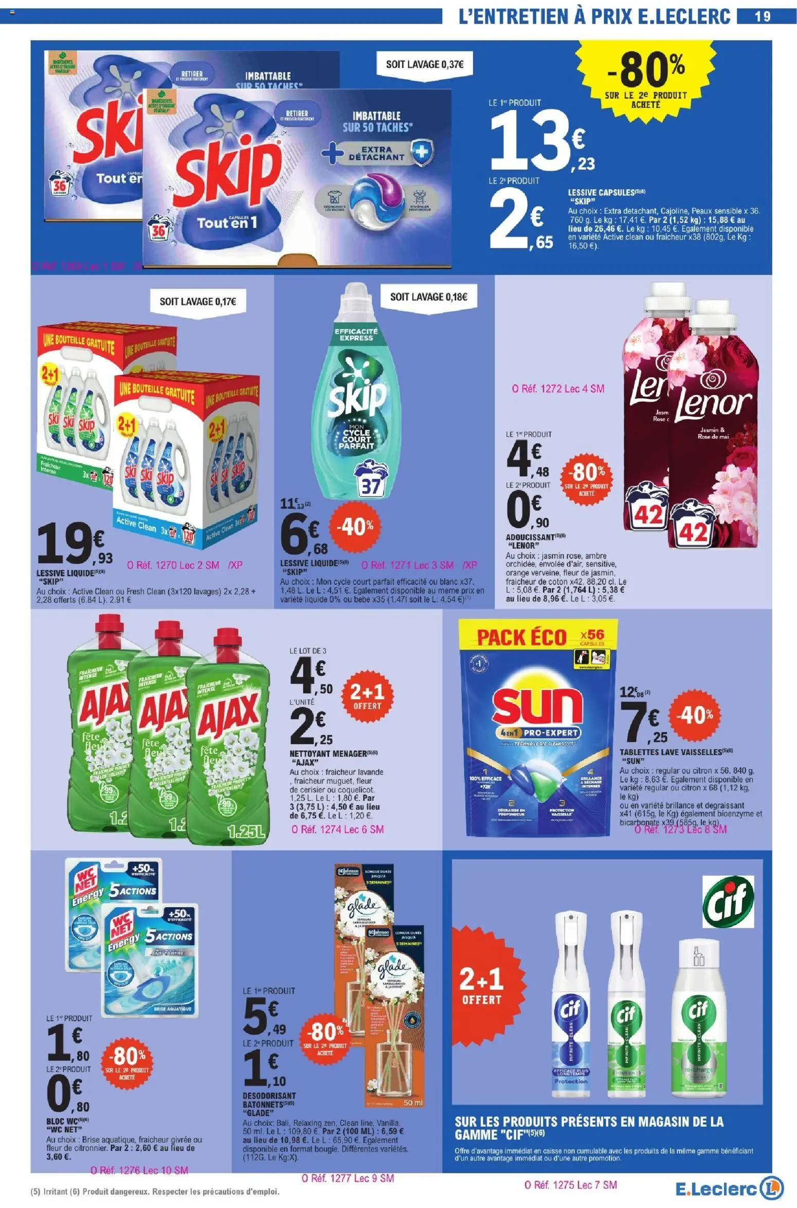 {H1} | Page: 19 | Produits: Citron, Désodorisant, Détergent, Lessive