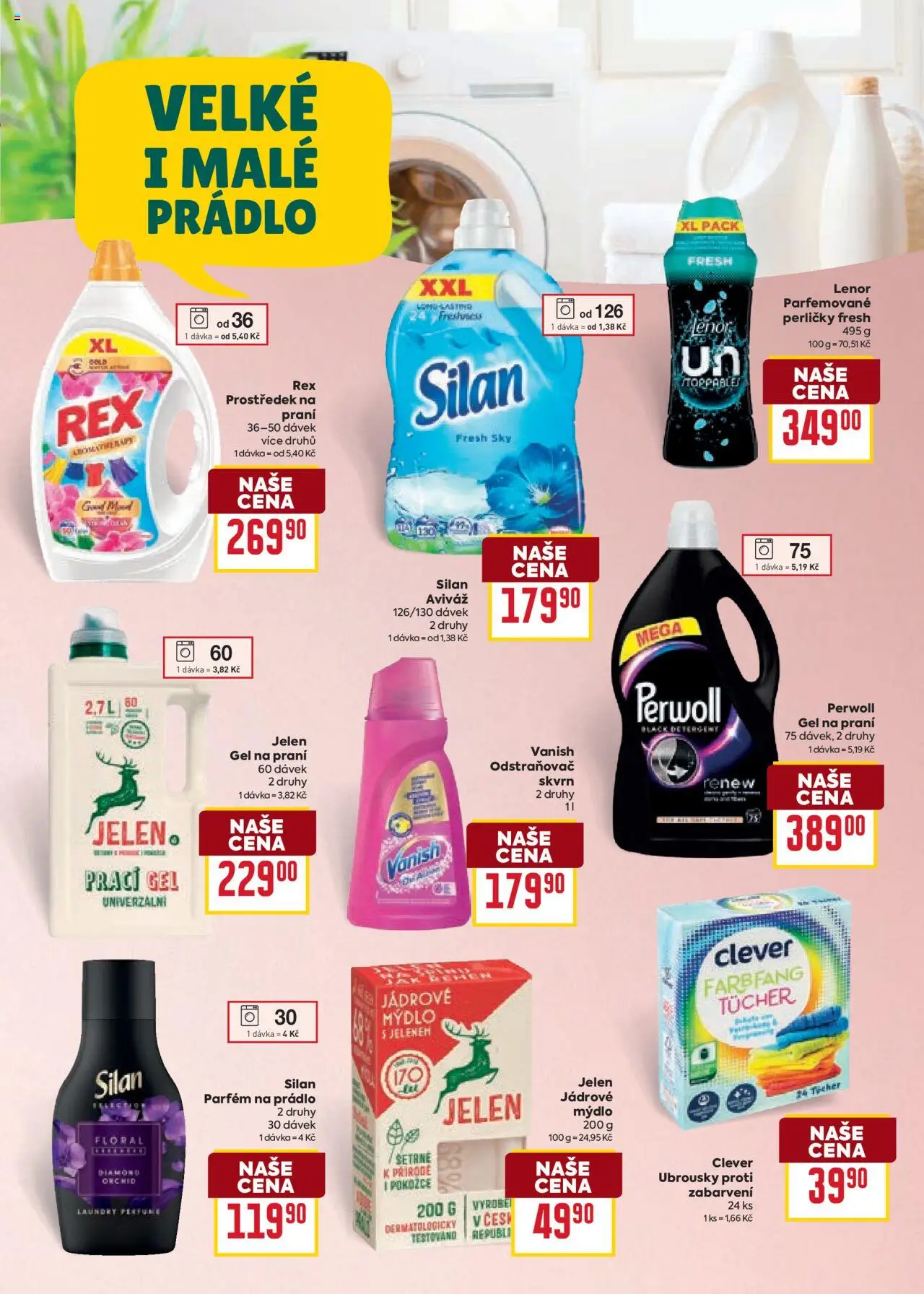 Billa leták - Cleaning od 22.10.2025 | Strana: 3 | Produkty: Lenor, Prací gel, Jelen, Vanish