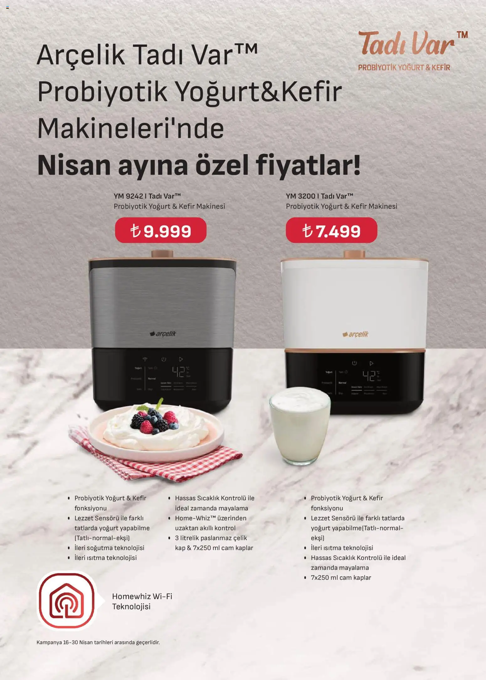 Arçelik Katalog - 16.04.2026 tarihinden itibaren geçerlidir | Sayfa: 53 | Ürünler: Kefir, Yoğurt