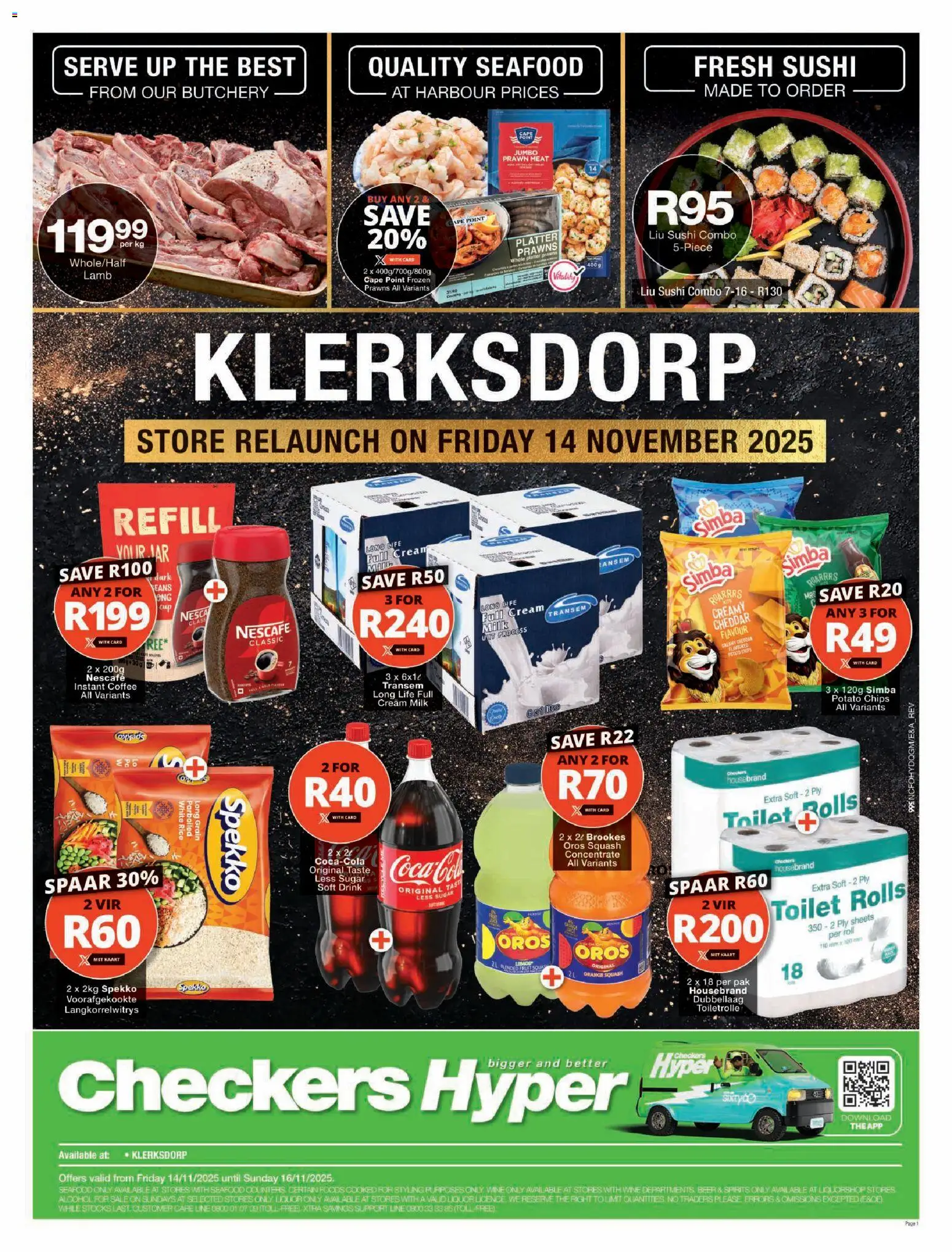 New Checkers catalogue – valid from 14.11.2025 | Page: 1 | Products: Squash, Toilet, Beer, Cream