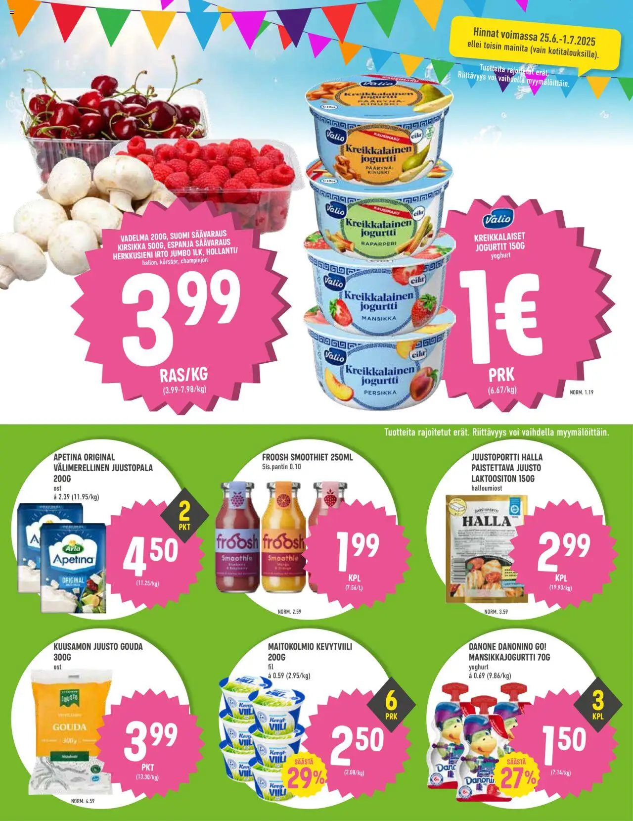  | Sivu: 3 | Tuotteet: Vadelma, Voi, Juusto, Persikka