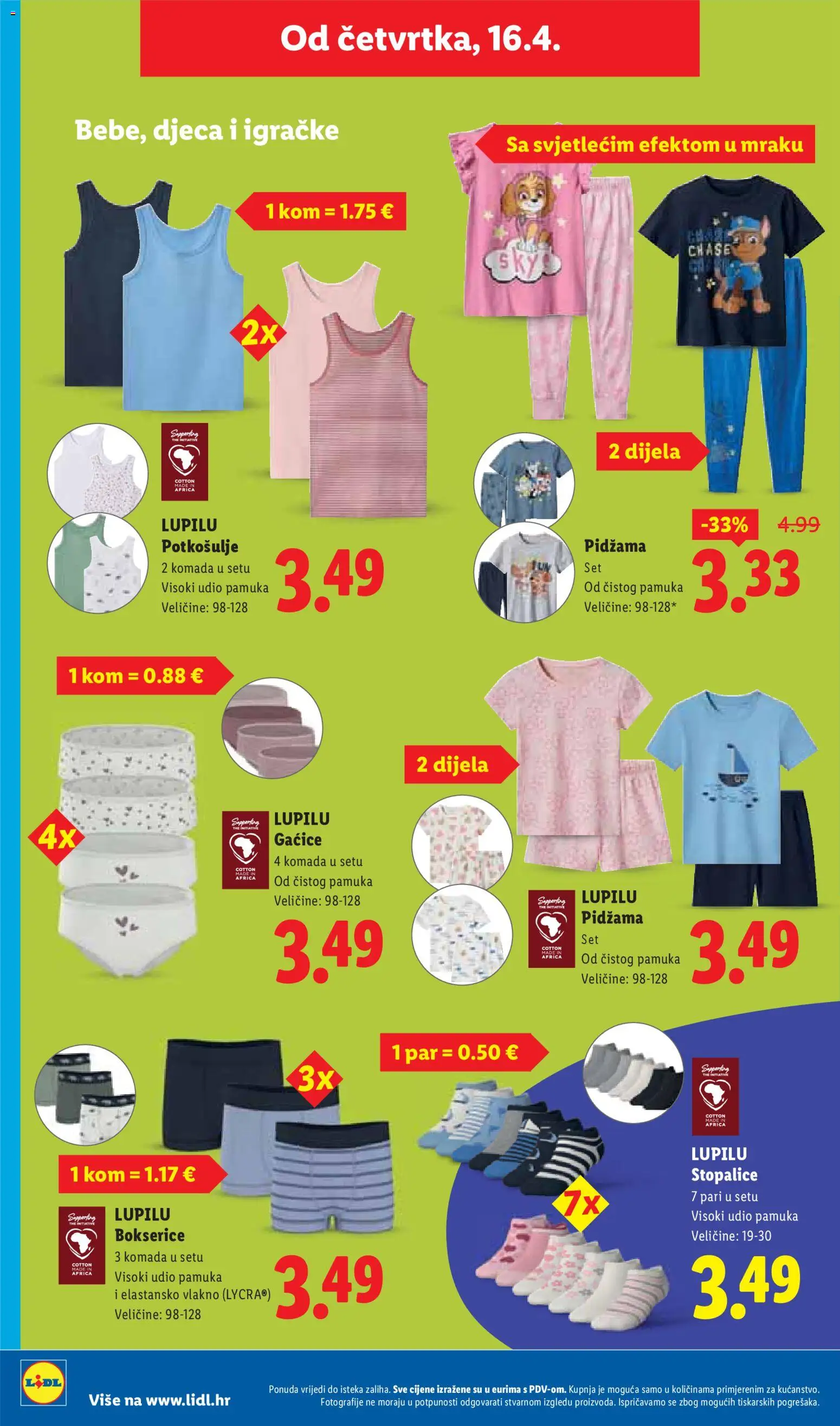 Lidl katalog | vrijedi od 13.04.2026 | Stranica: 42 | Proizvodi: Gaćice, Pidžama, Bokserice