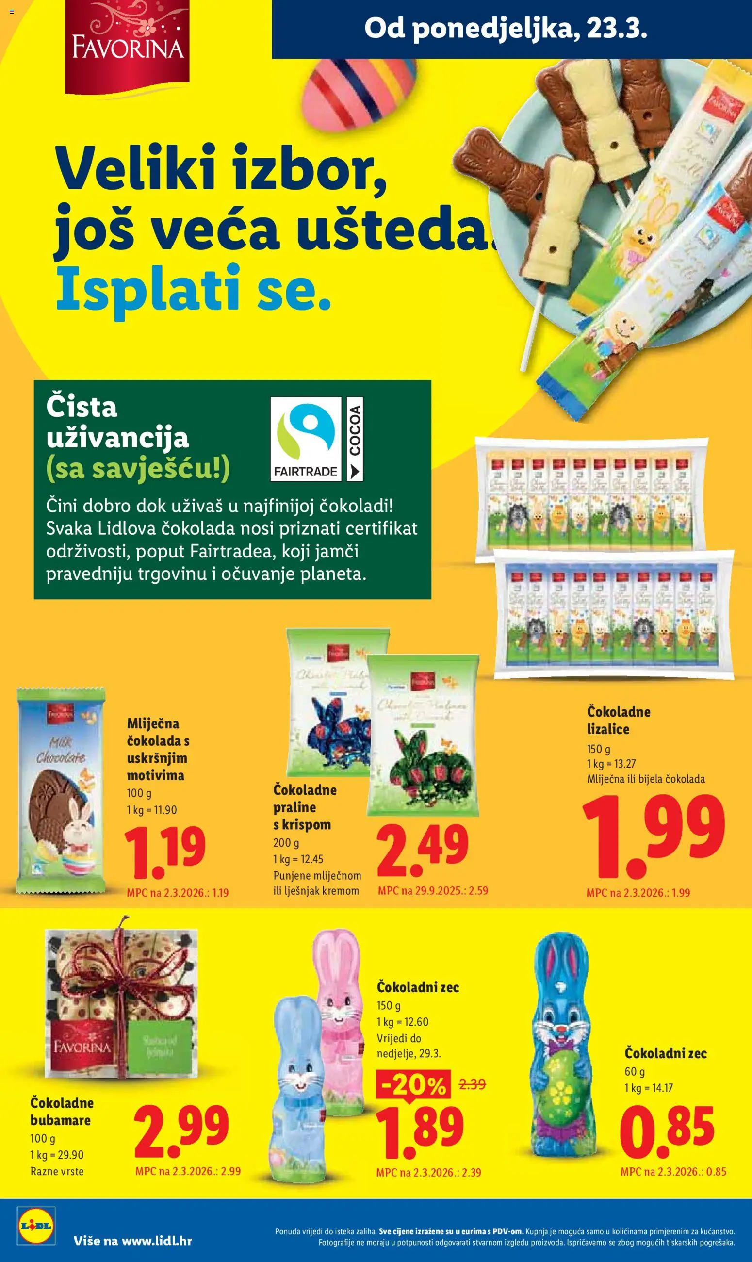 Lidl katalog | vrijedi od 23.03.2026 | Stranica: 18 | Proizvodi: Praline, Čokolada, Lješnjak, Lizalice
