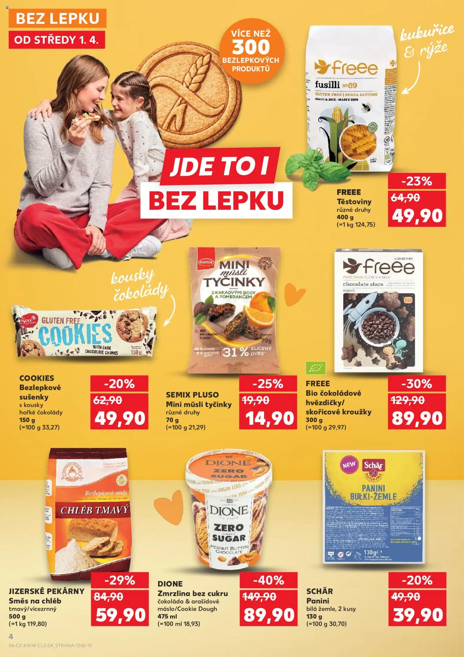 Kaufland leták - Praha 4 od 01.04.2026 | Strana: 4 | Produkty: Čokoláda, Rýže, Zmrzlina bez cukru, Müsli