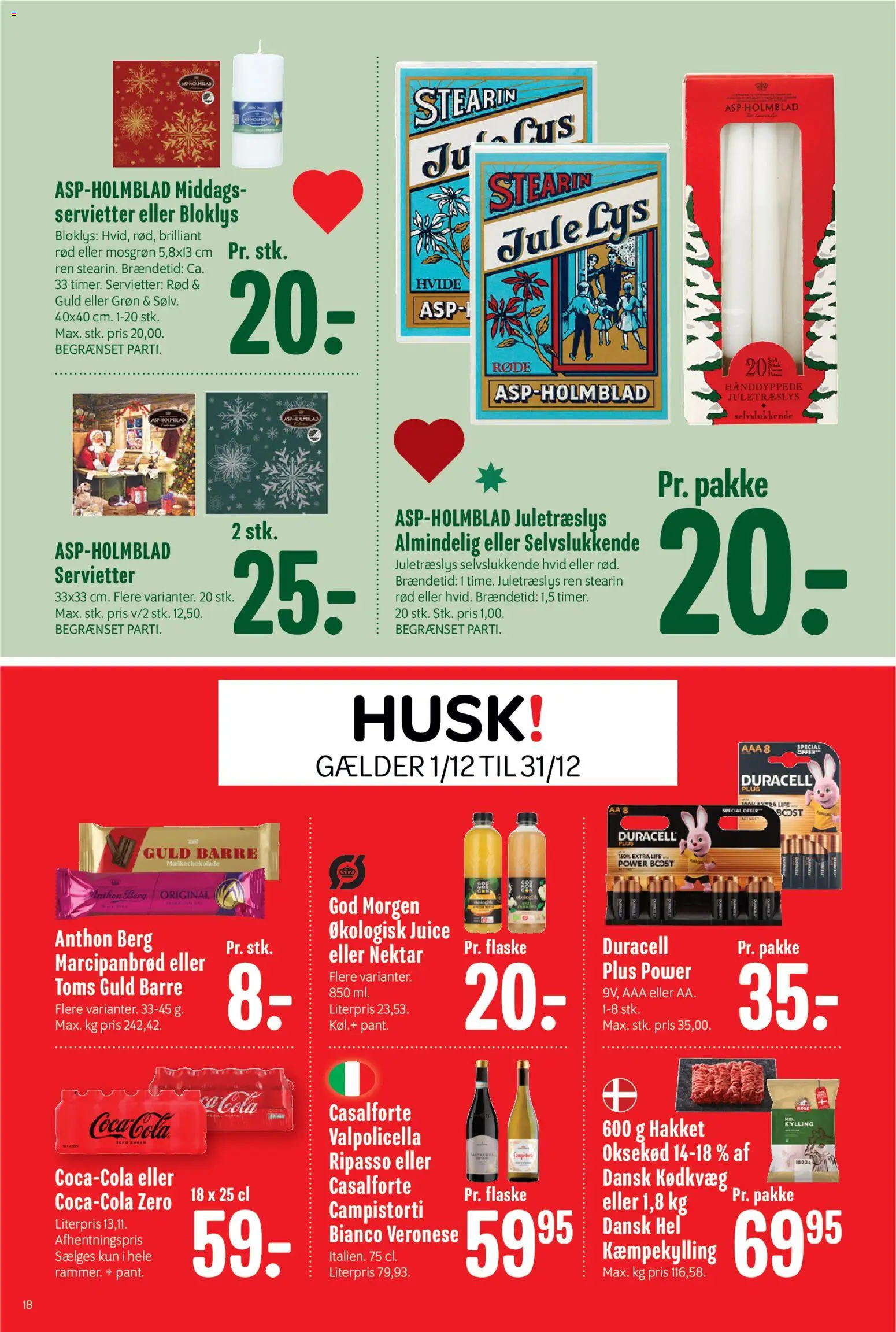 Min Købmand tilbudsavis – gyldig fra 12.12.2025 | Side: 22 | Produkter: Juice, Oksekød, Marcipanbrød, Cola