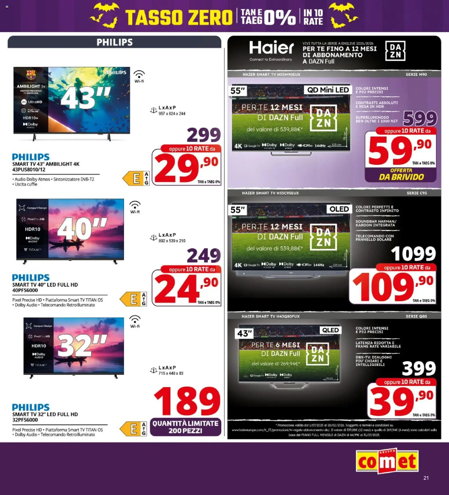 Volantino Comet del 23.10.2025 | Pagina: 21 | Prodotti: Tè, Soundbar, TV, Cuffie